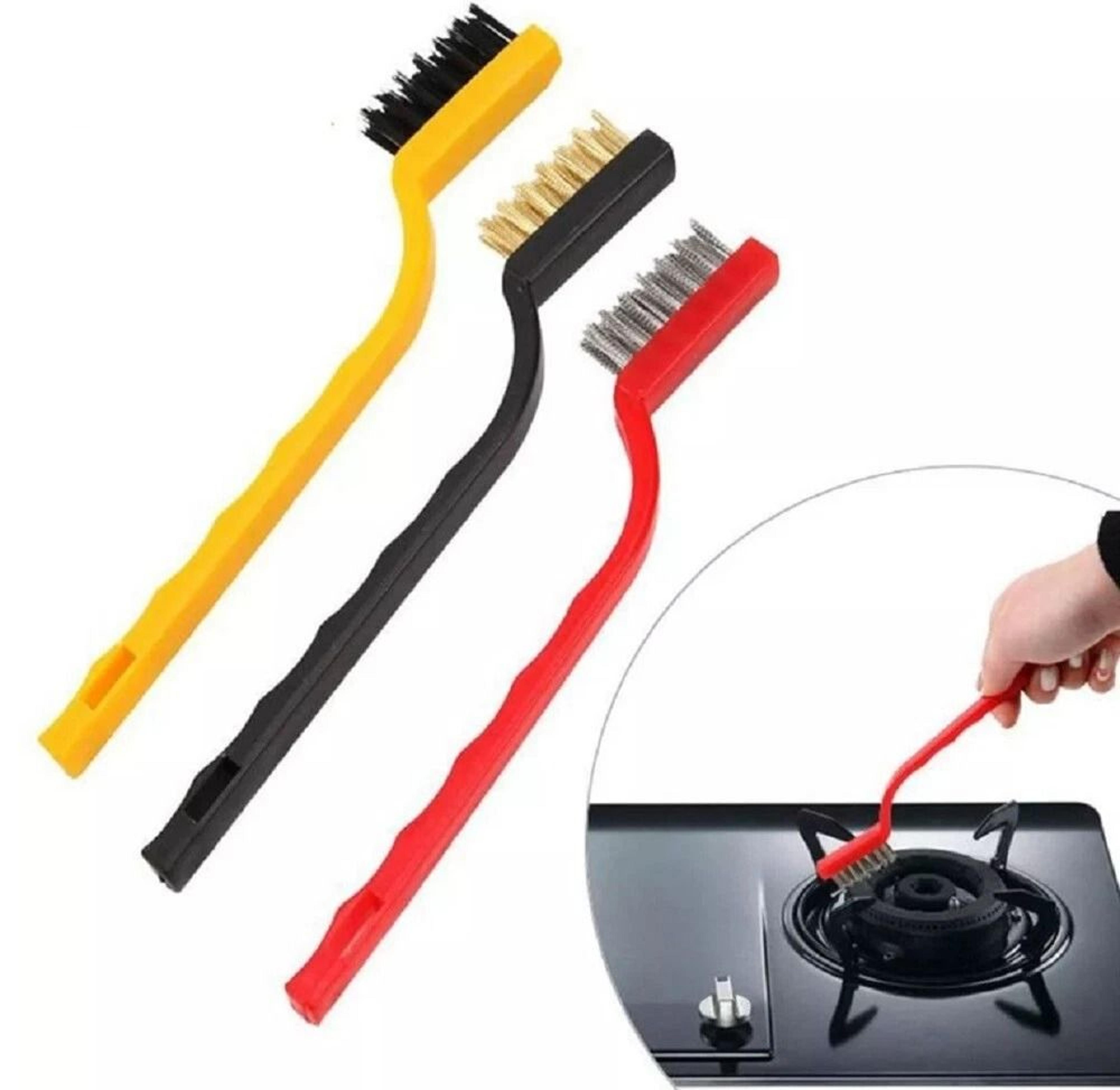 gas stove cleaning brushes wire scrubbers for burnt food, grease, and rust removal