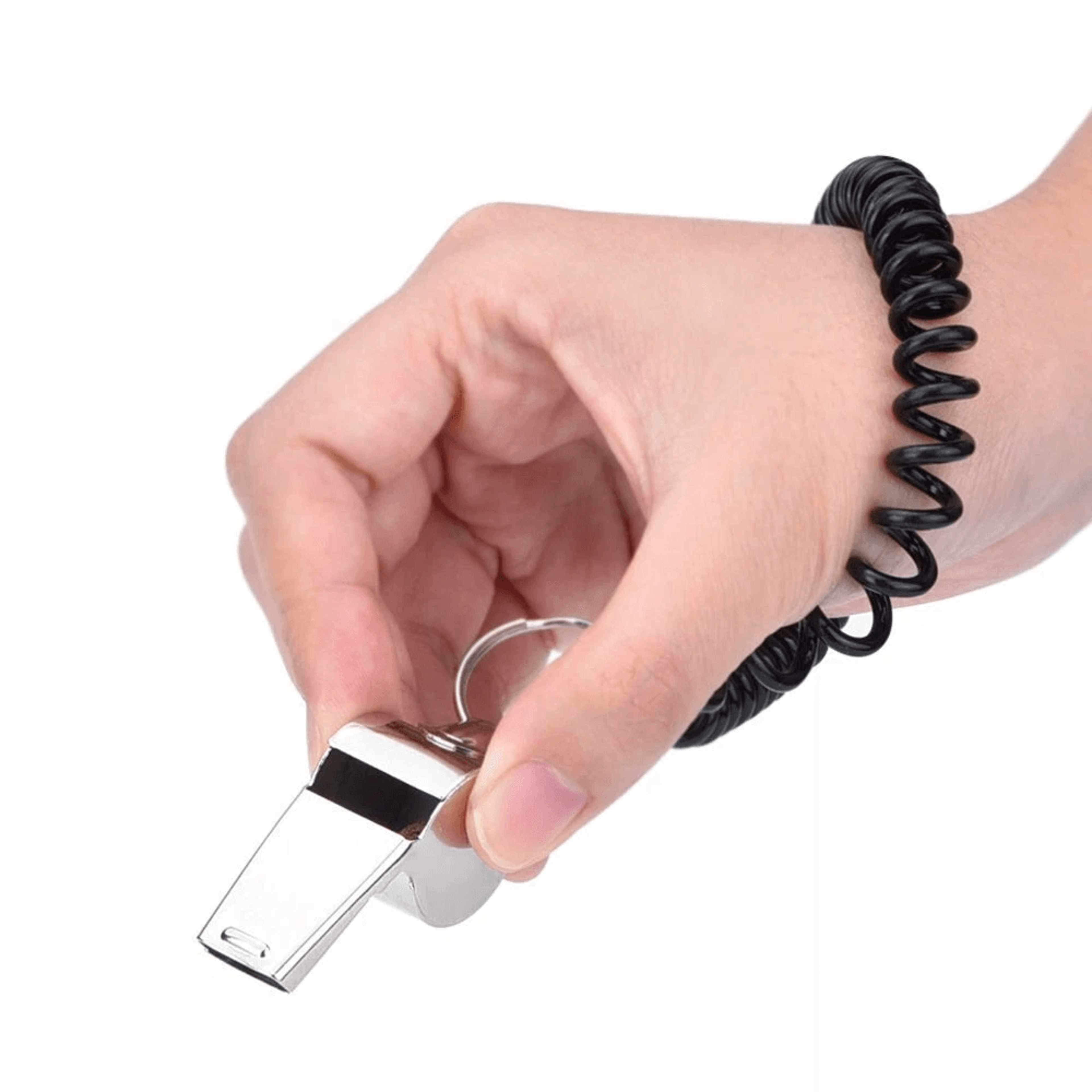 metal referee whistles with lanyards loud coach whistles for football, soccer & emergency use