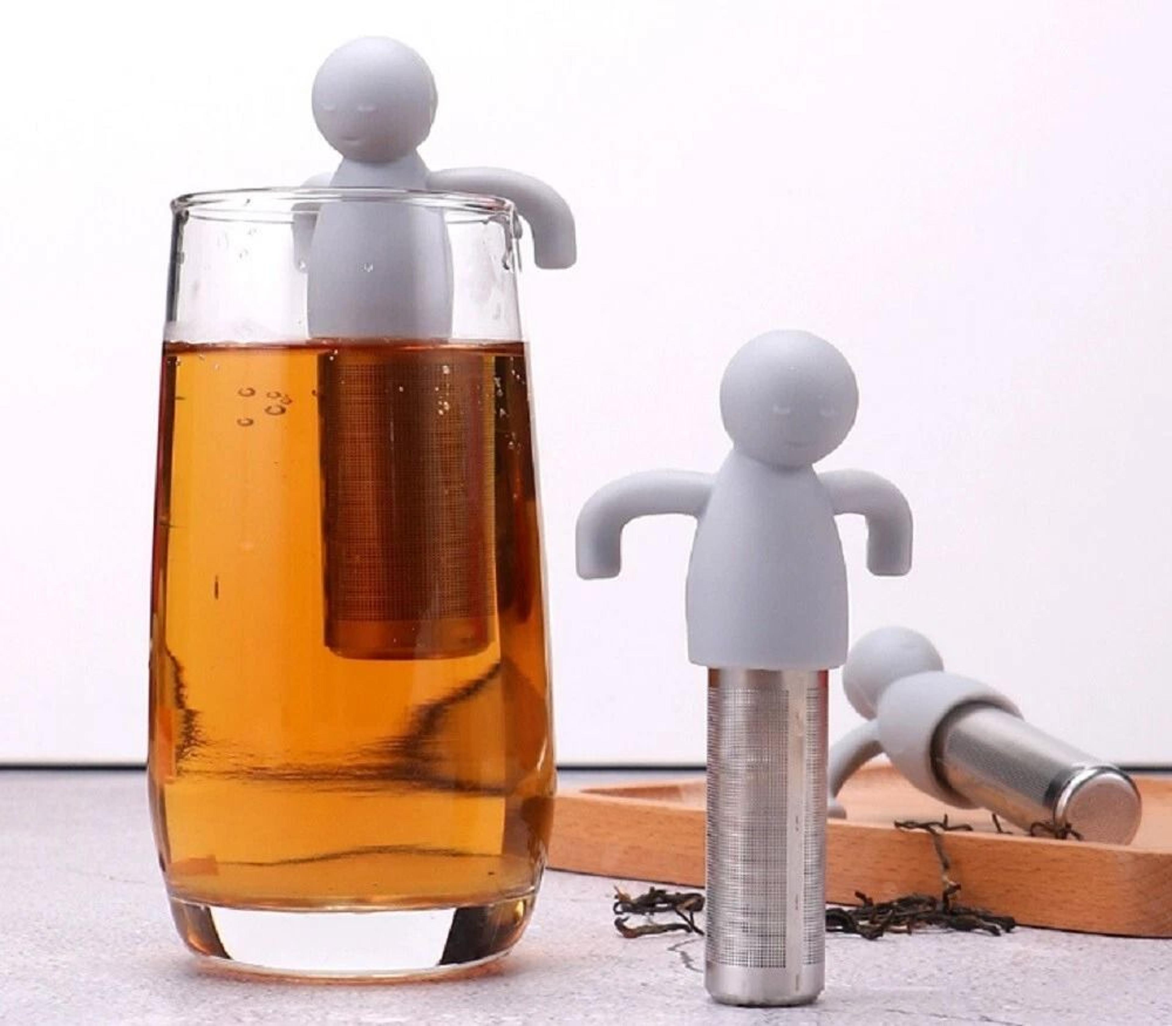 stainless steel tea infuser set with silicone handle perfect for loose leaf tea brewing