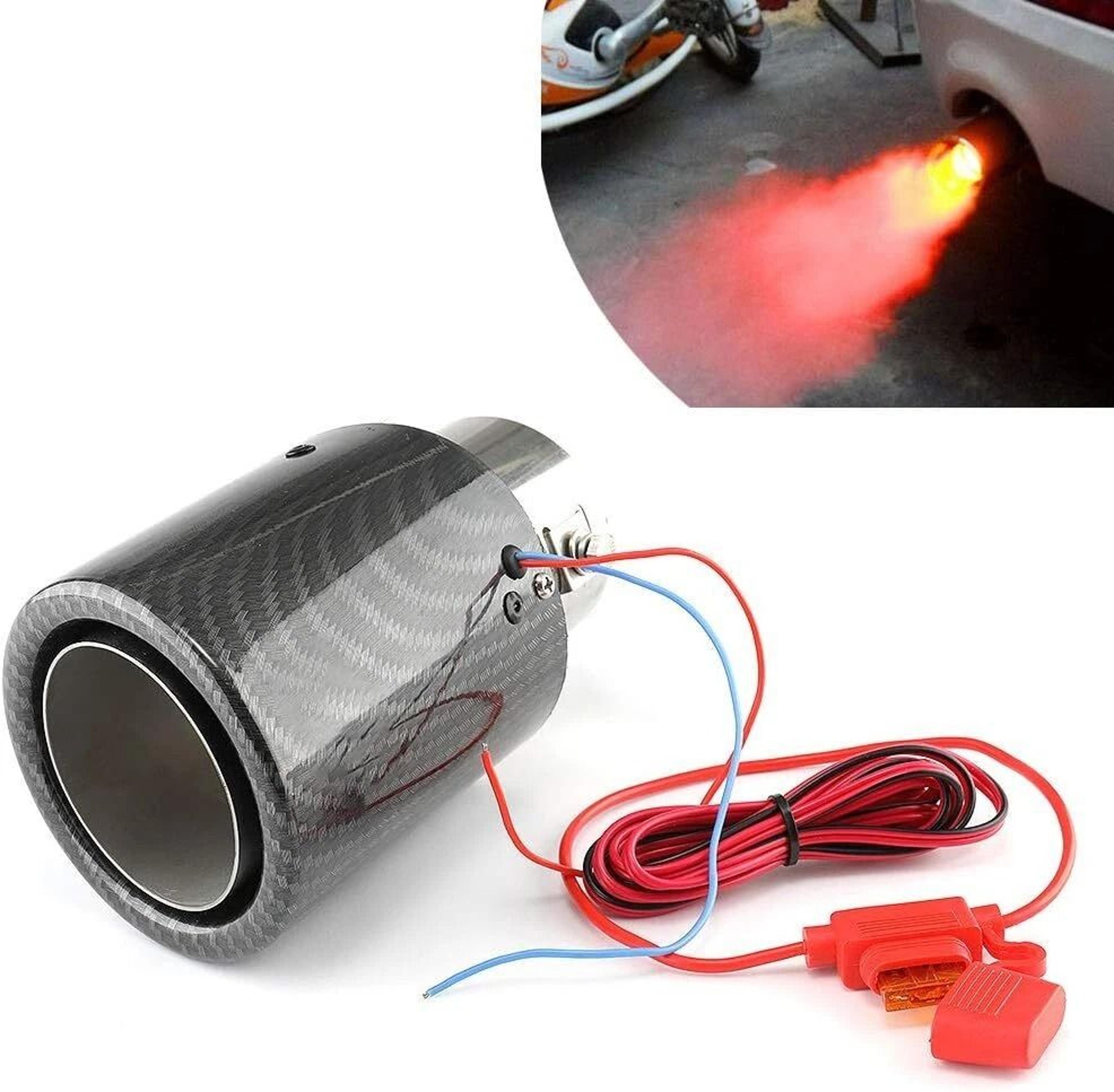 universal led carbon fiber exhaust tip