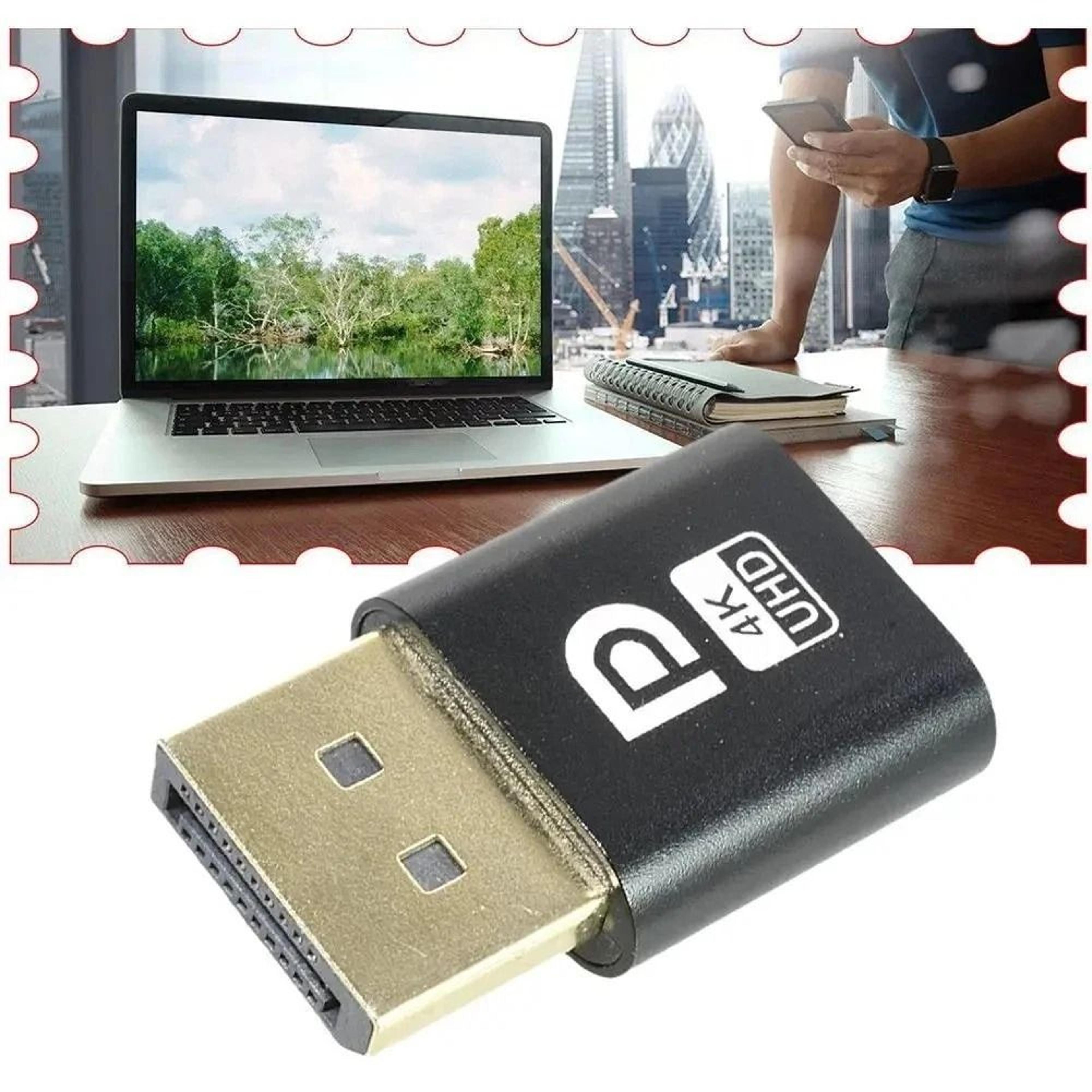 4k displayport dummy plug virtual display adapter for headless pc setup