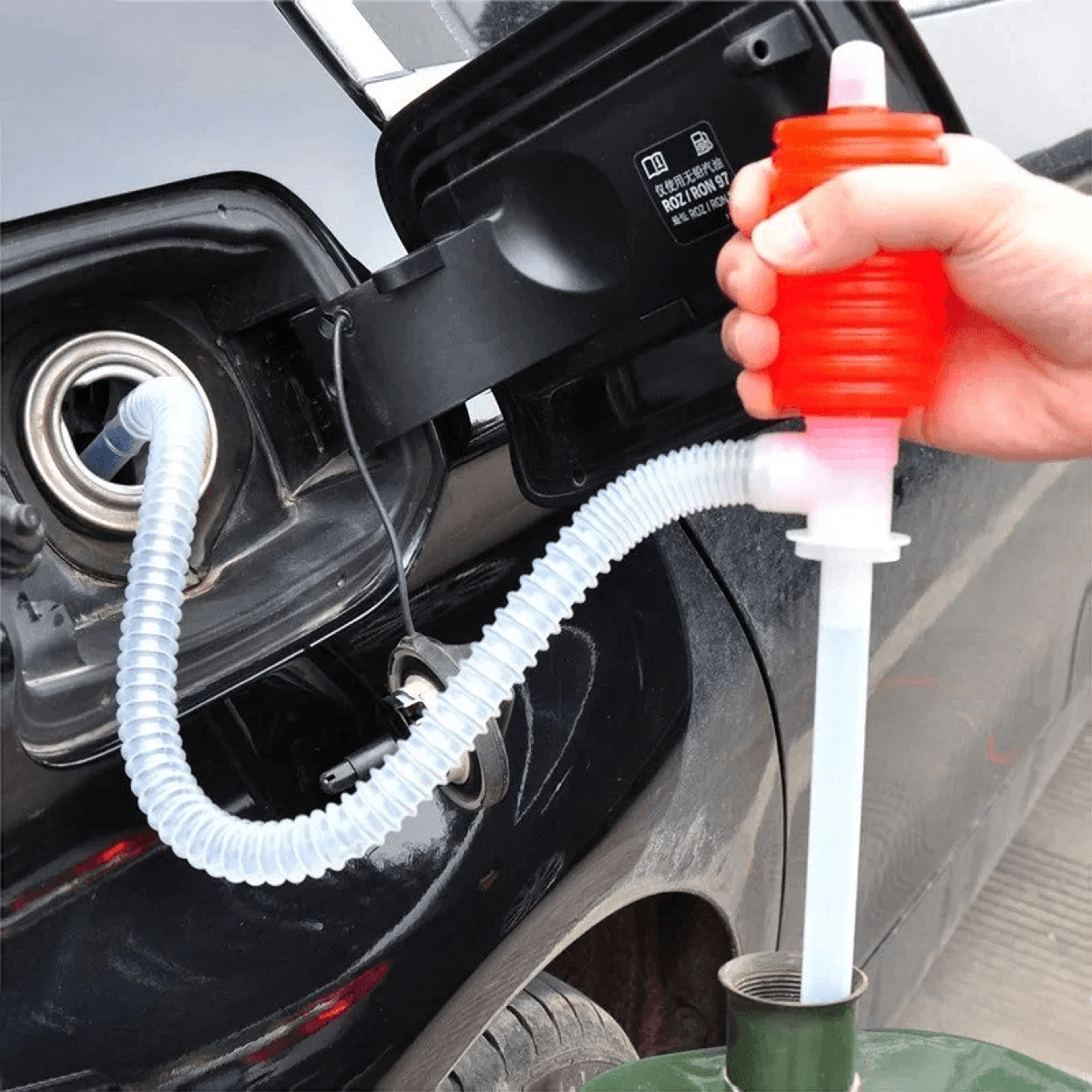 manual fuel transfer pump hand siphon oil gasoline diesel suction pump