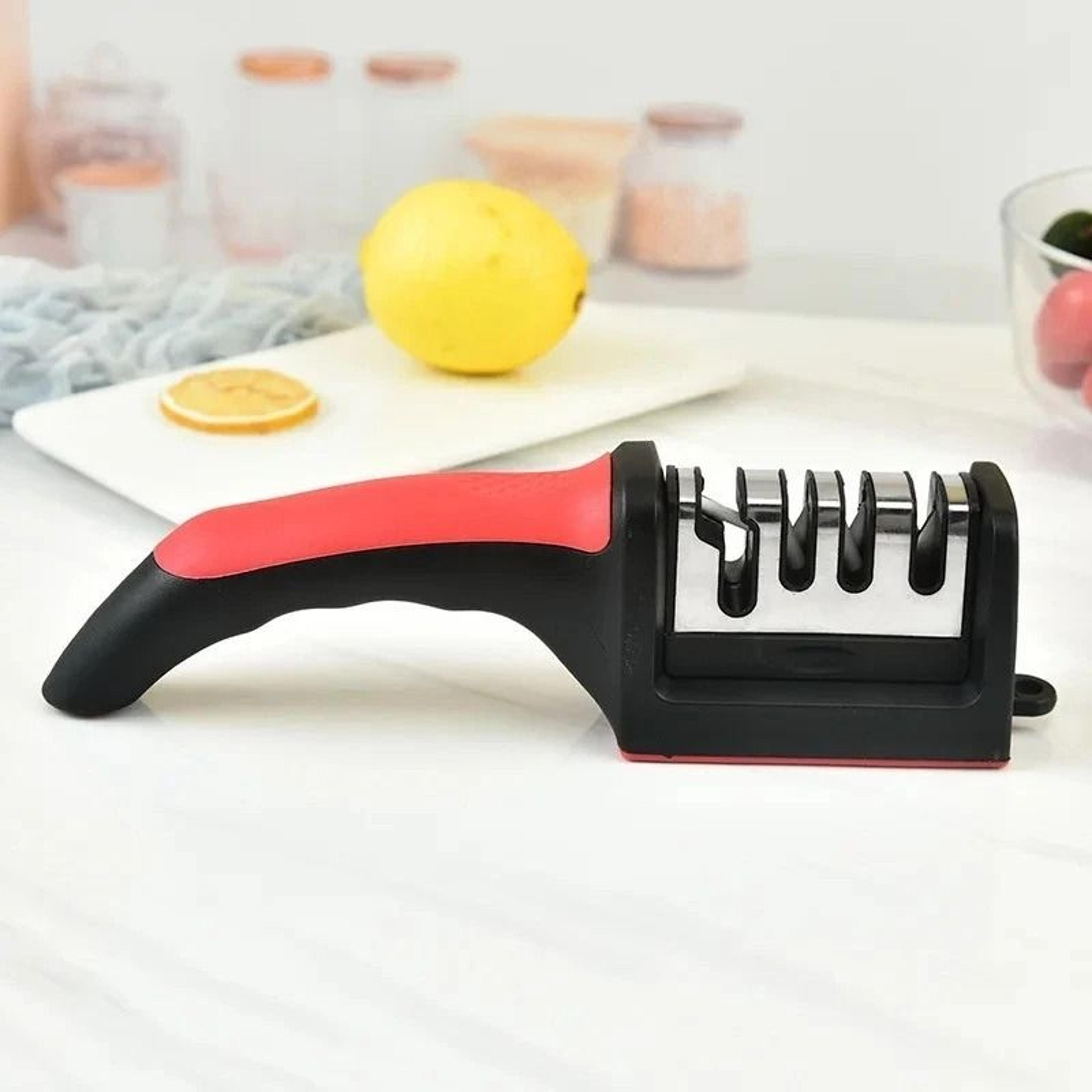 4 stage kitchen knife sharpener manual handheld sharpening tool