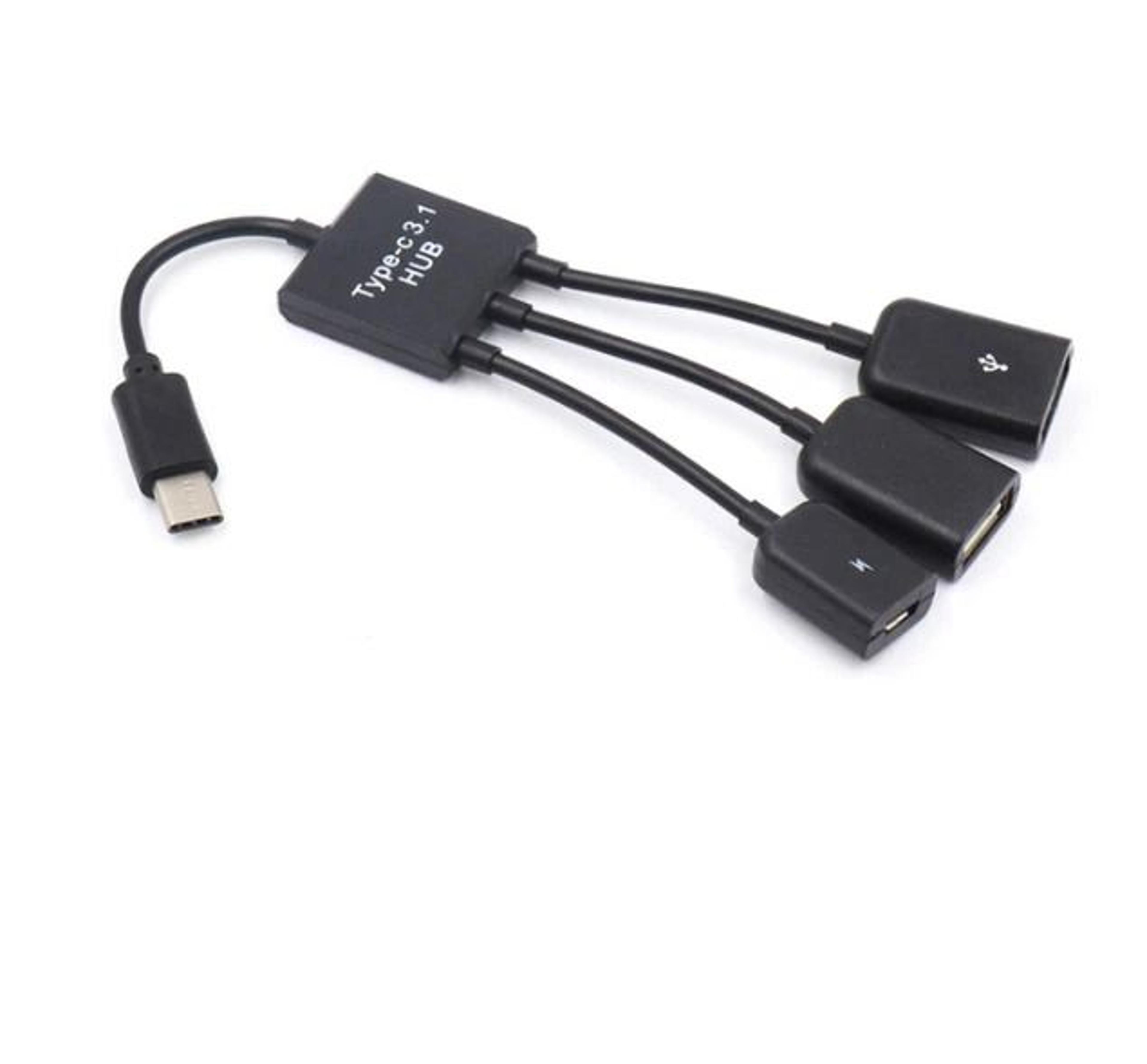 usb c otg adapter with charging port type c to usb splitter cable