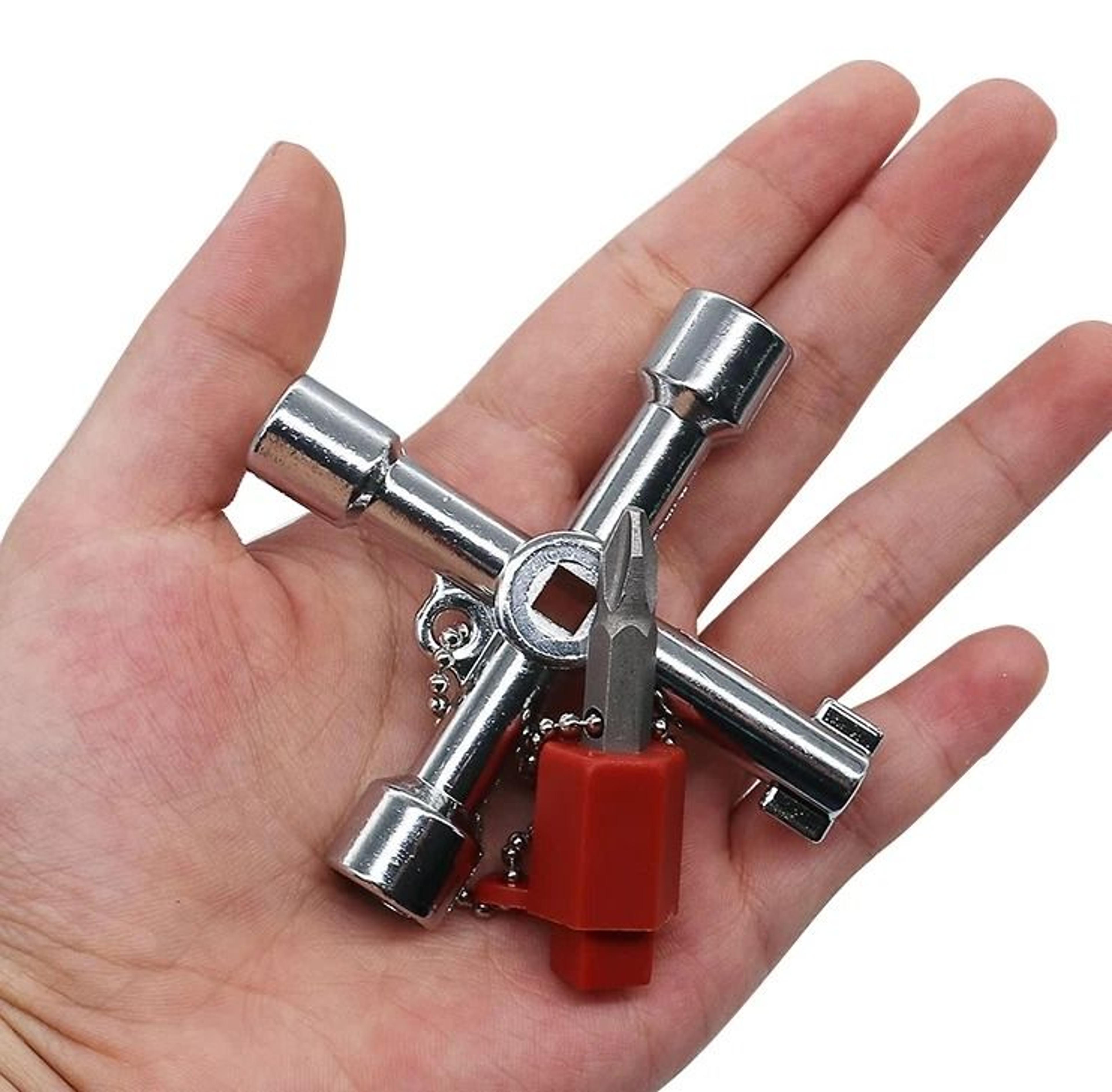 5 in 1 utility key cross wrench for electrical cabinets and service panels