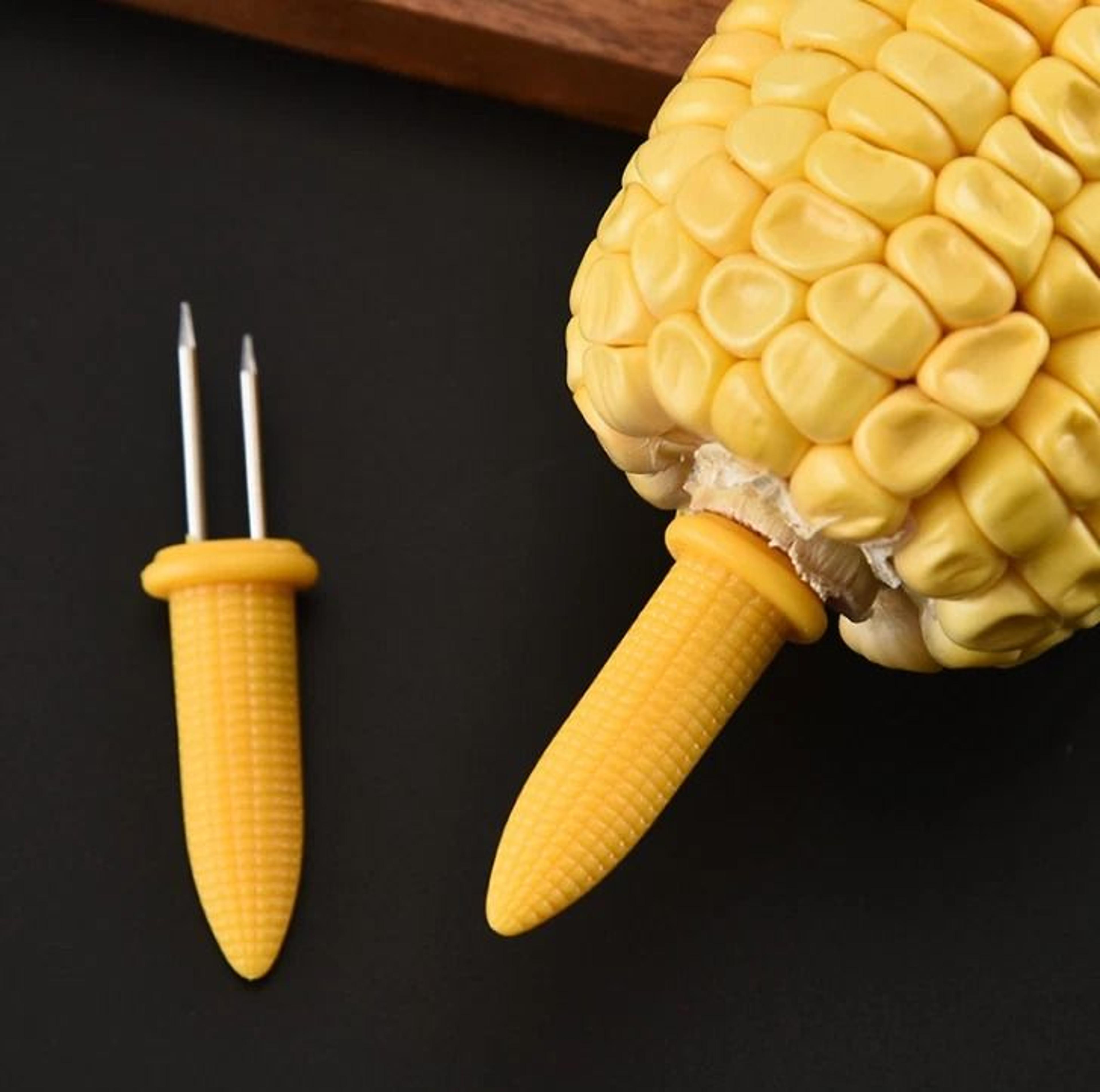 stainless steel corn cob holders set for bbq and sweet corn