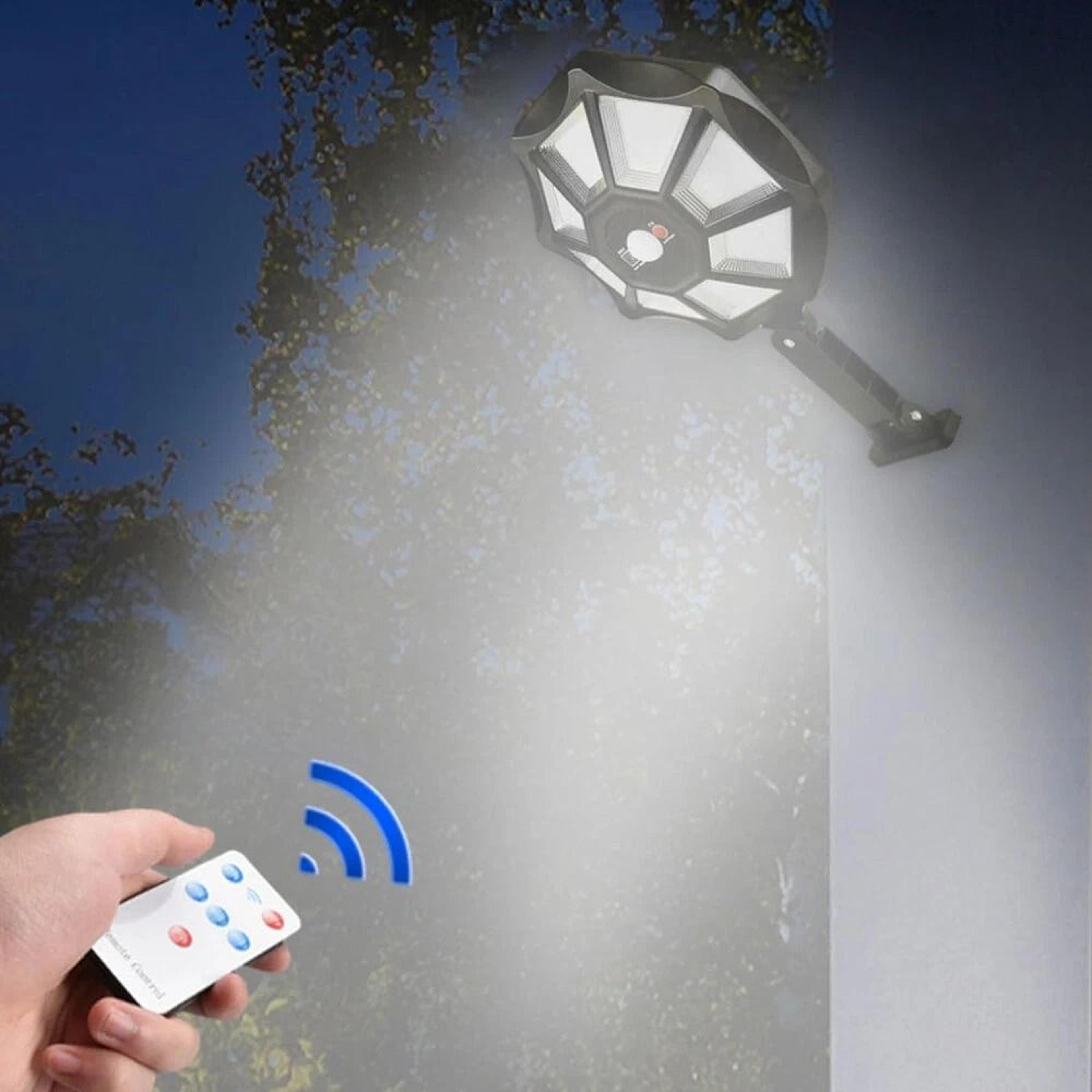 led solar motion sensor wall light waterproof outdoor security lamp with remote