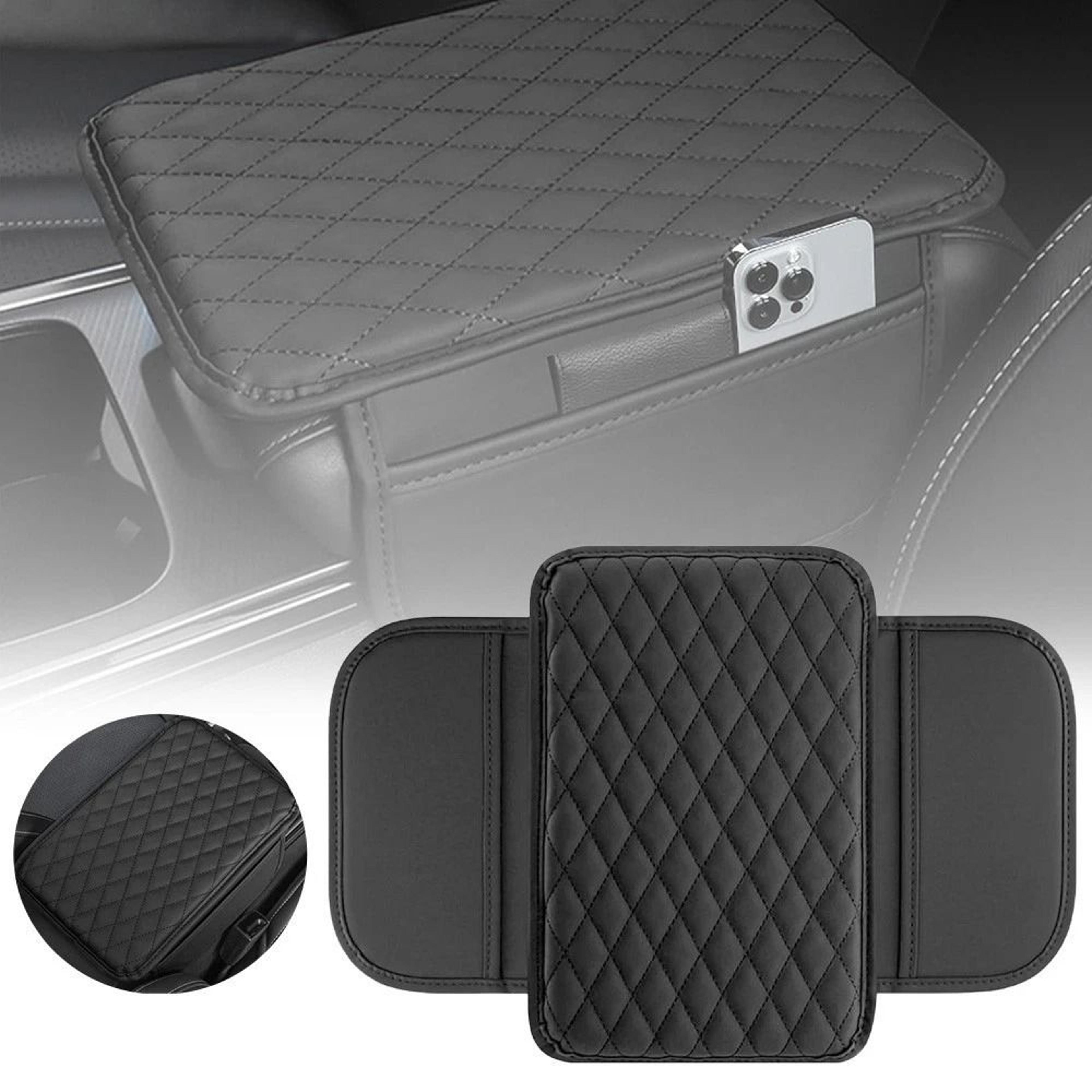 universal car armrest cushion center console cover with pocket