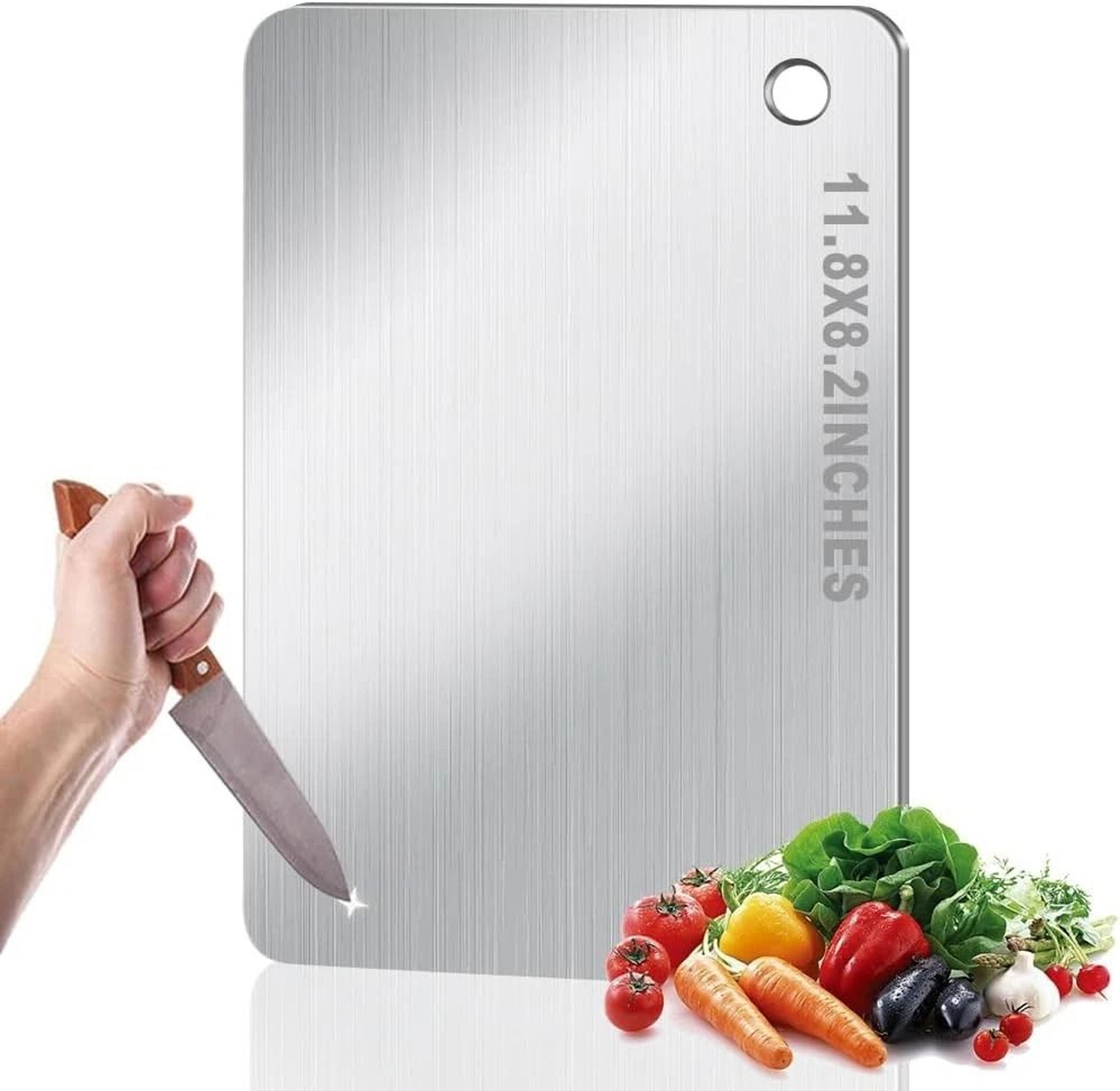 premium titanium & stainless steel cutting board durable kitchen prep board (non stick chopping board)