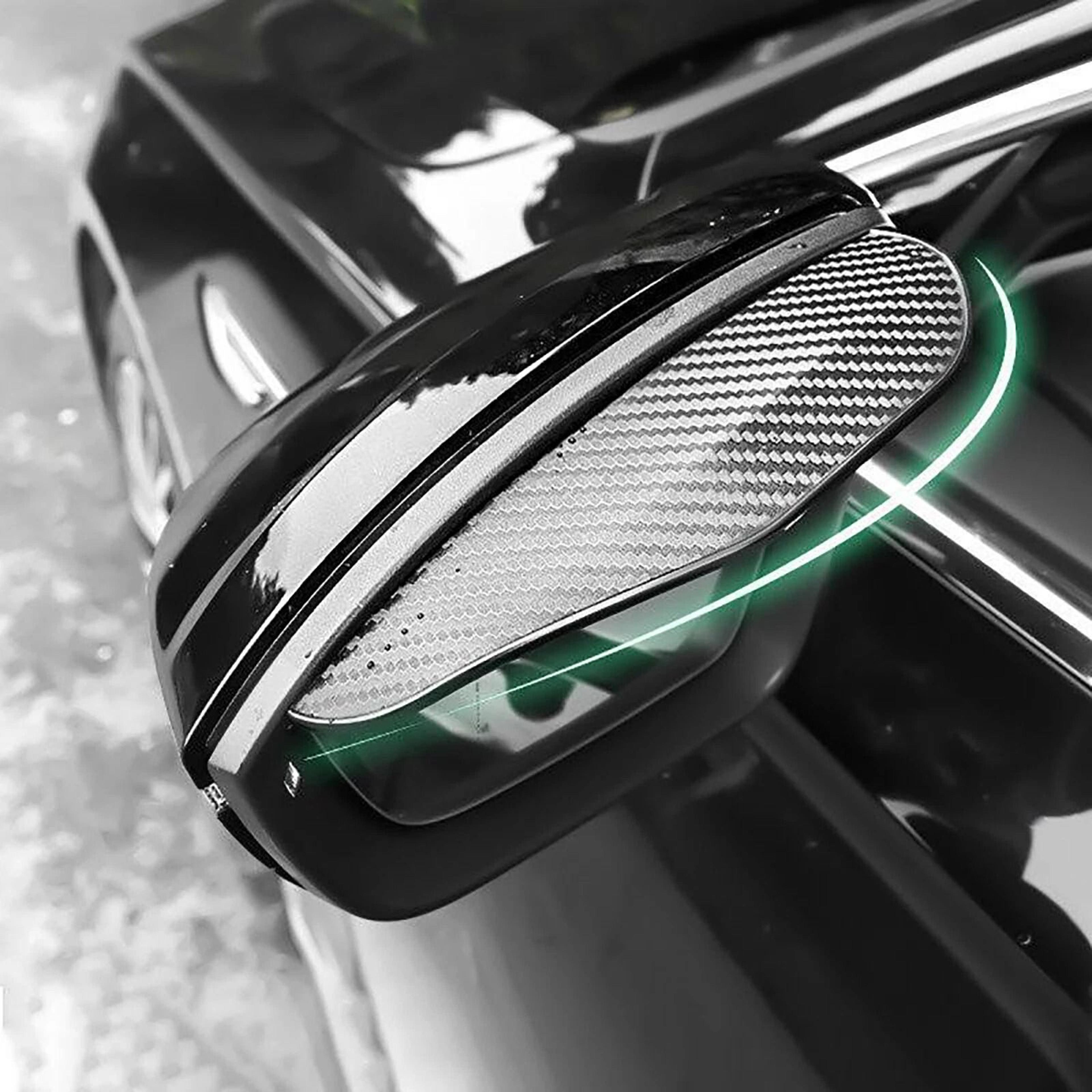 carbon fiber rear view mirror rain guard & eyebrow visor