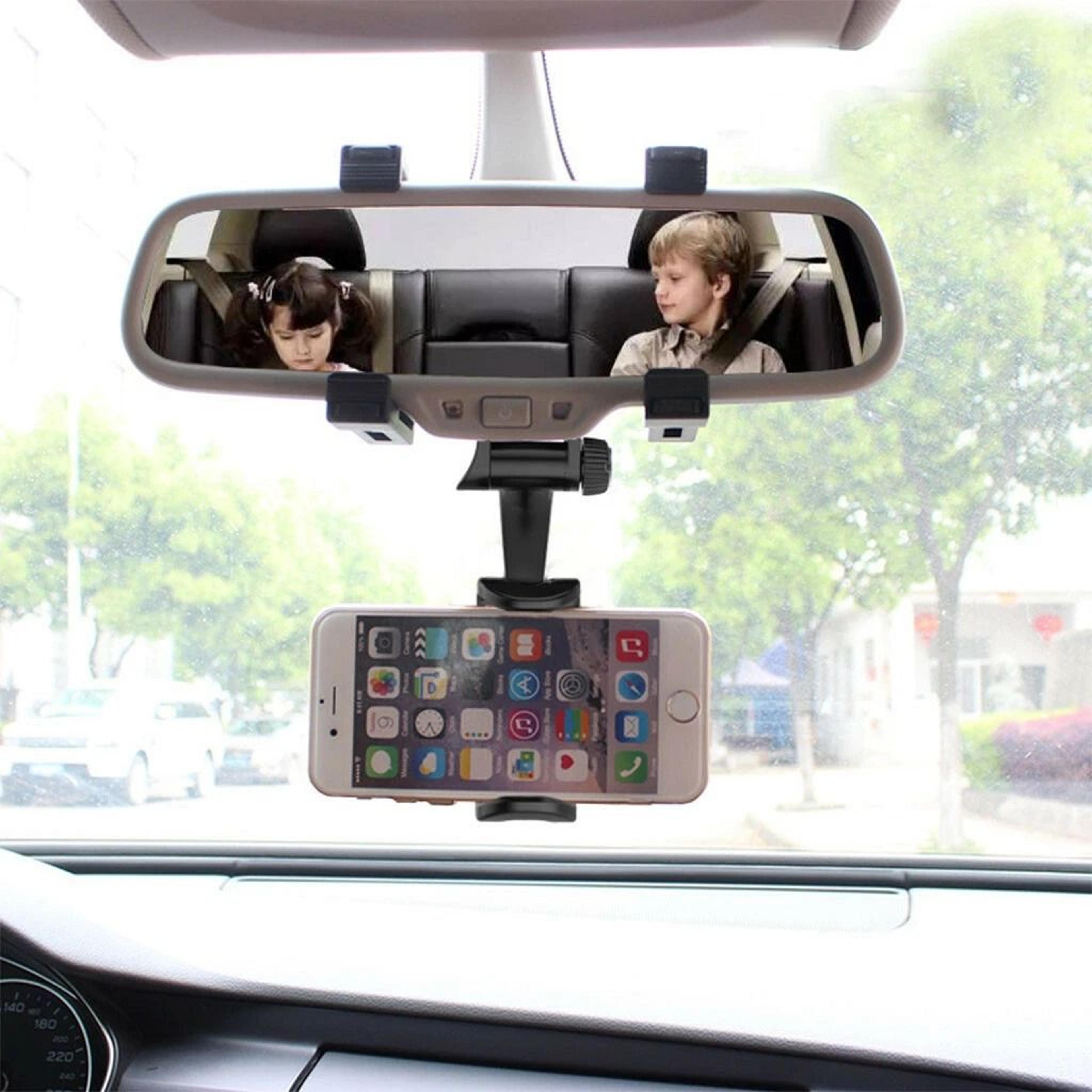 360° universal car rearview mirror phone mount holder for gps & cell phones