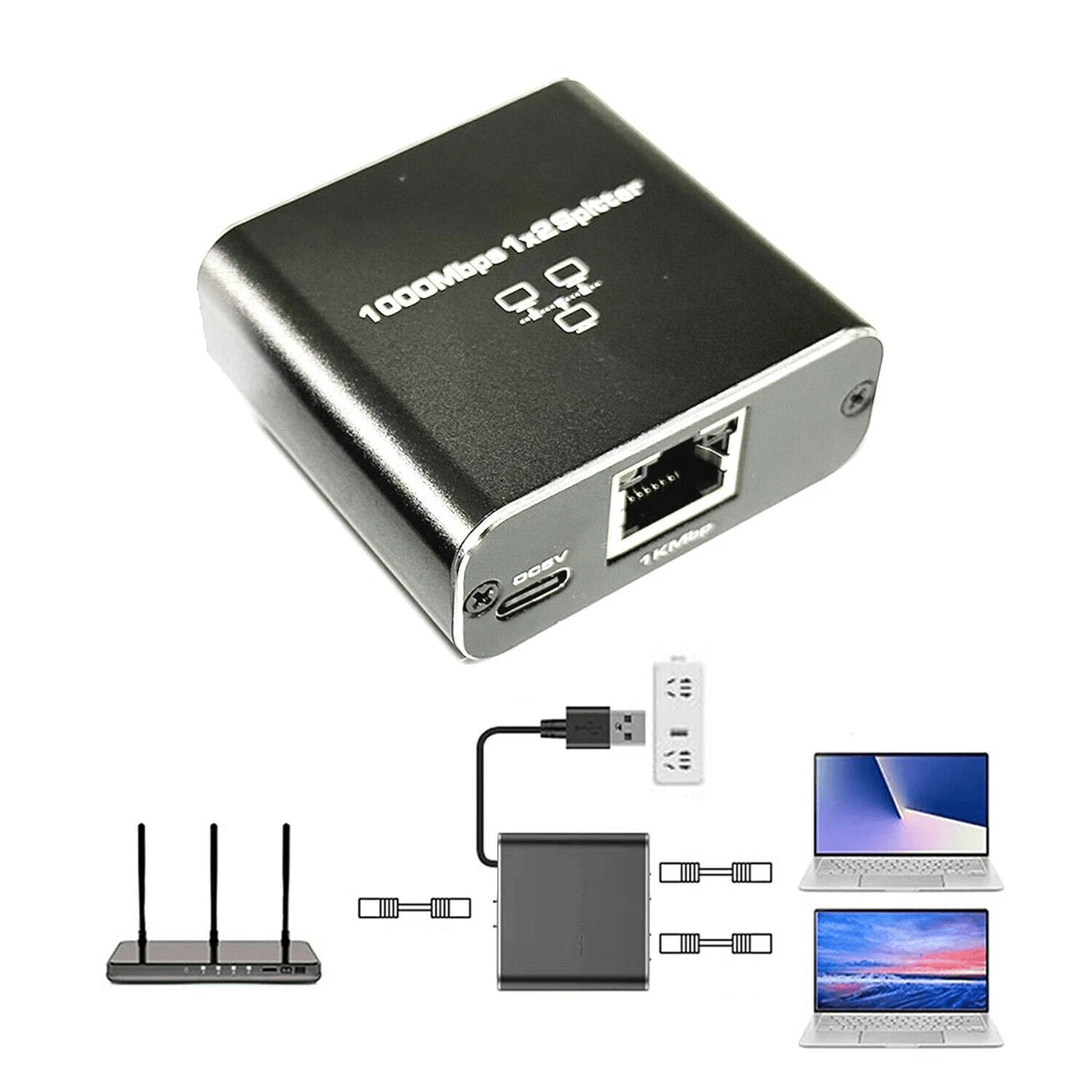 rj45 gigabit ethernet splitter lan adapter