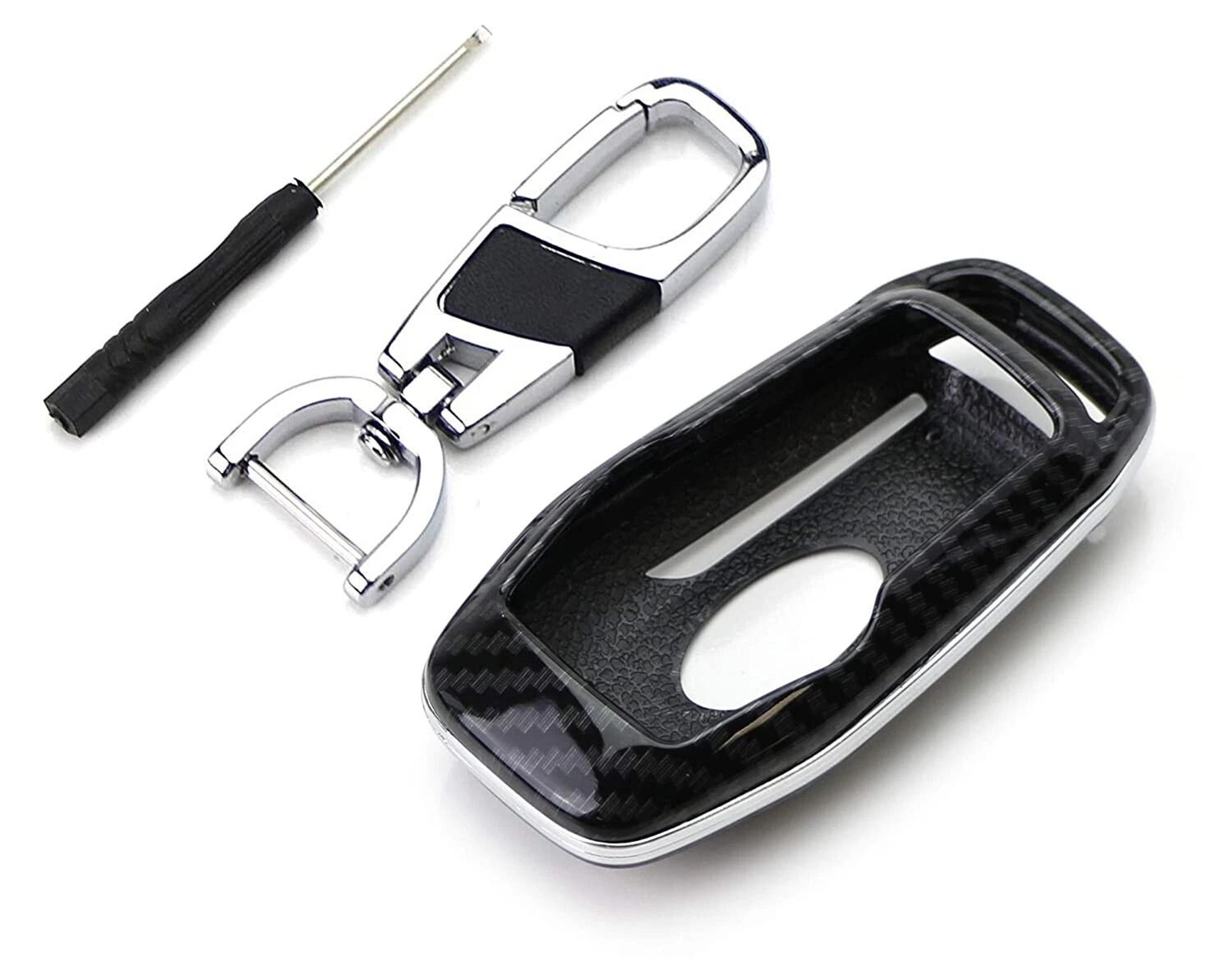 glossy carbon fiber key fob cover for ford lincoln smart key