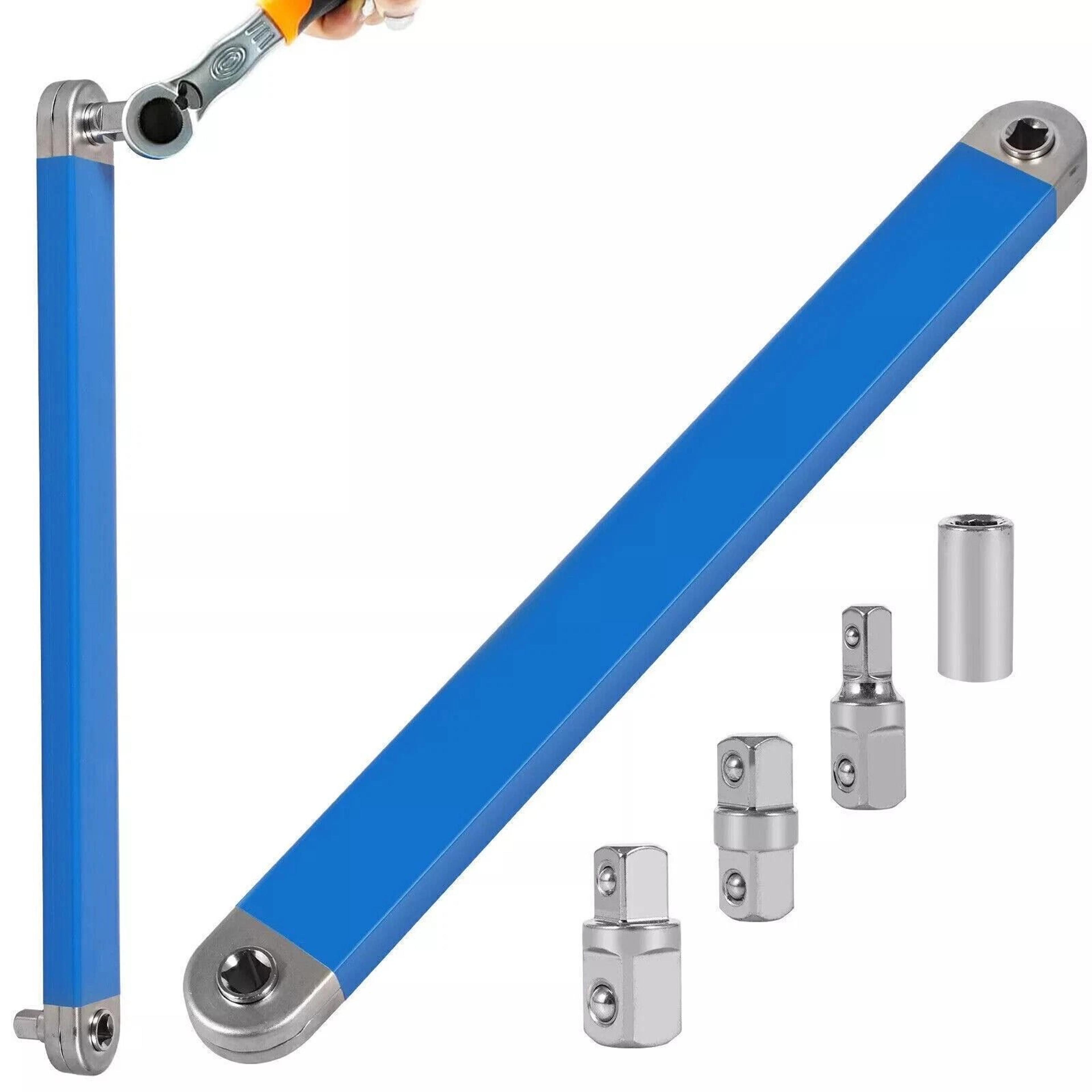 offset extension wrench set with ratchet wrench extender and drive adapters