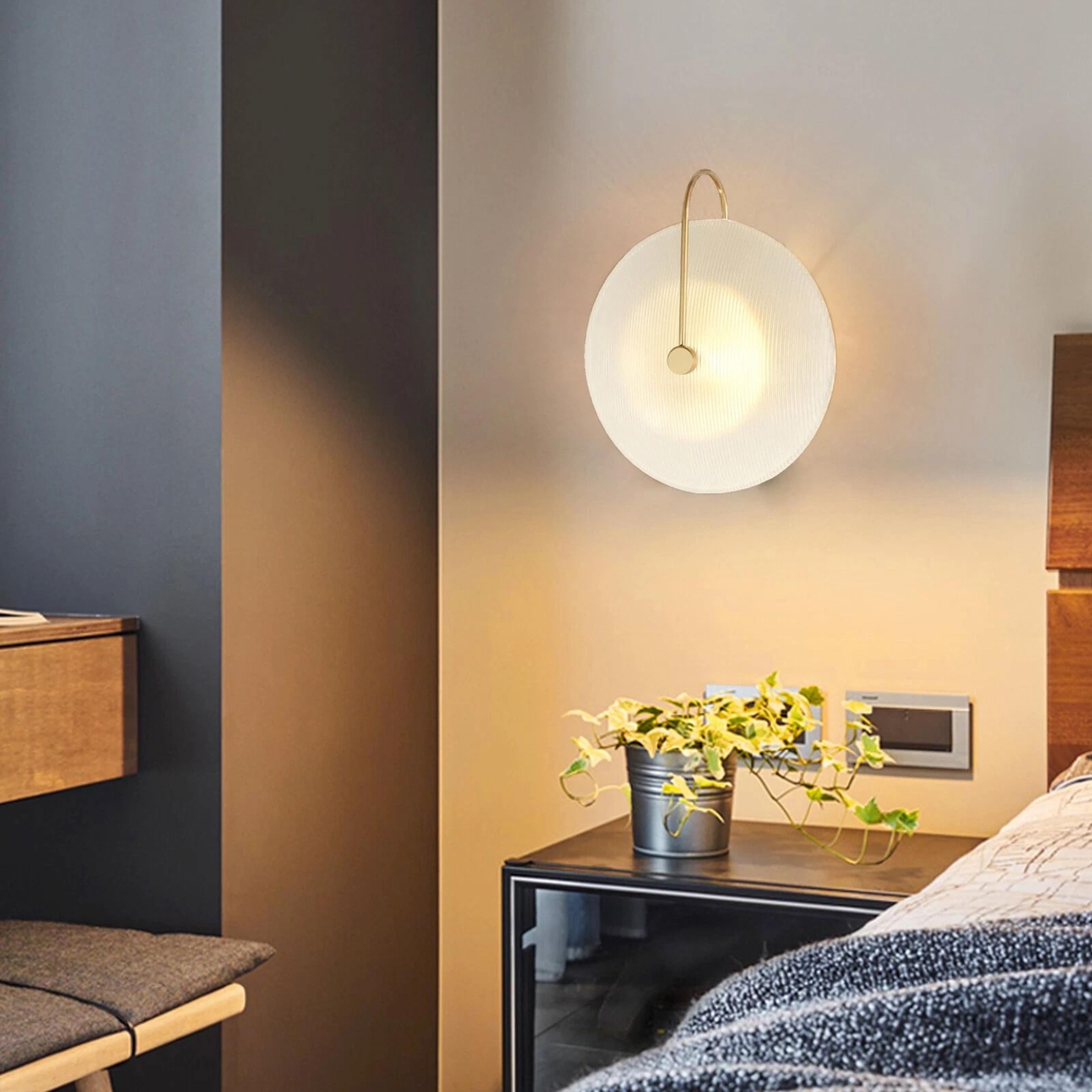 minimalist led wall light modern glass wall lamp for bedroom & living room