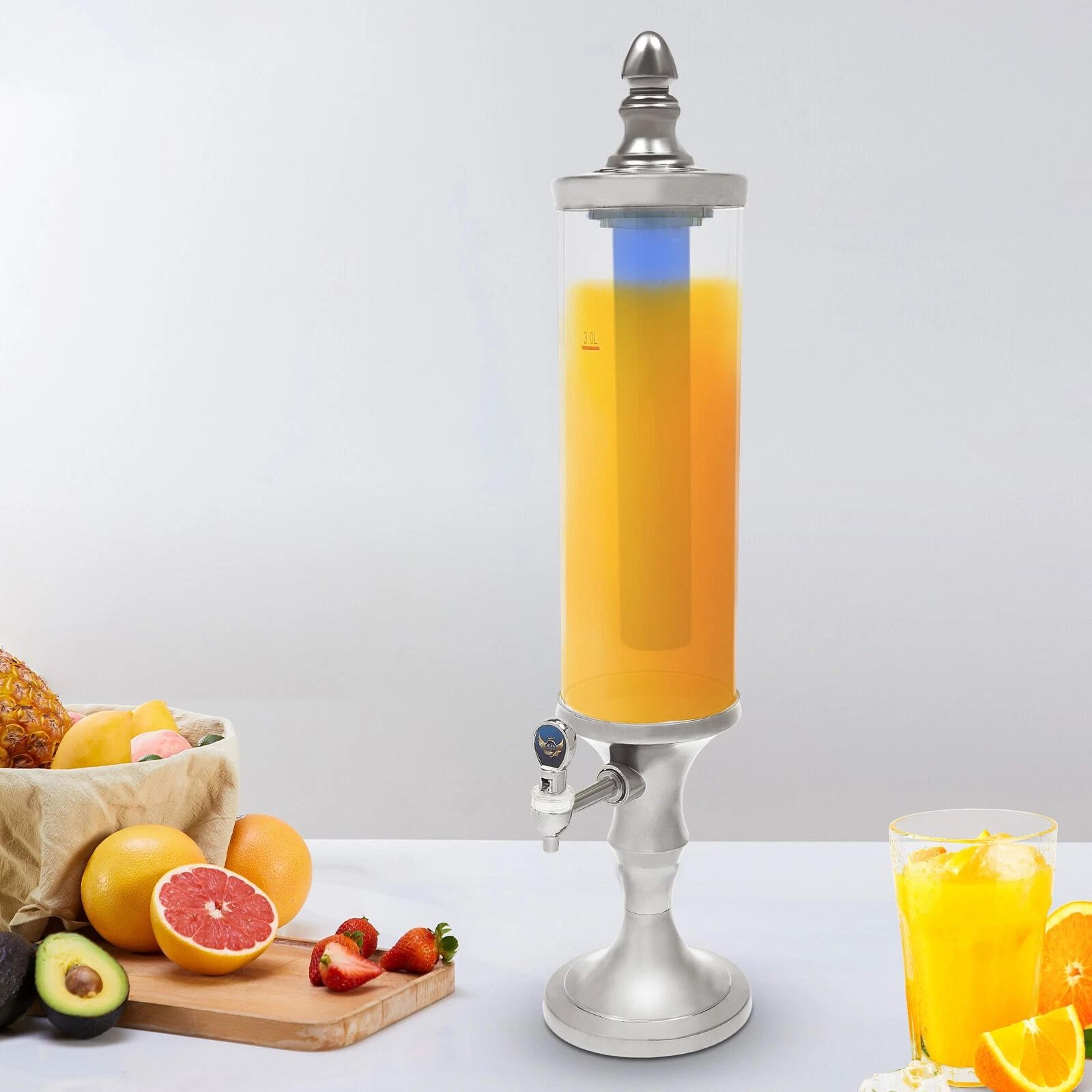 premium party beer tower dispenser with ice tube & led light large capacity beverage pour station