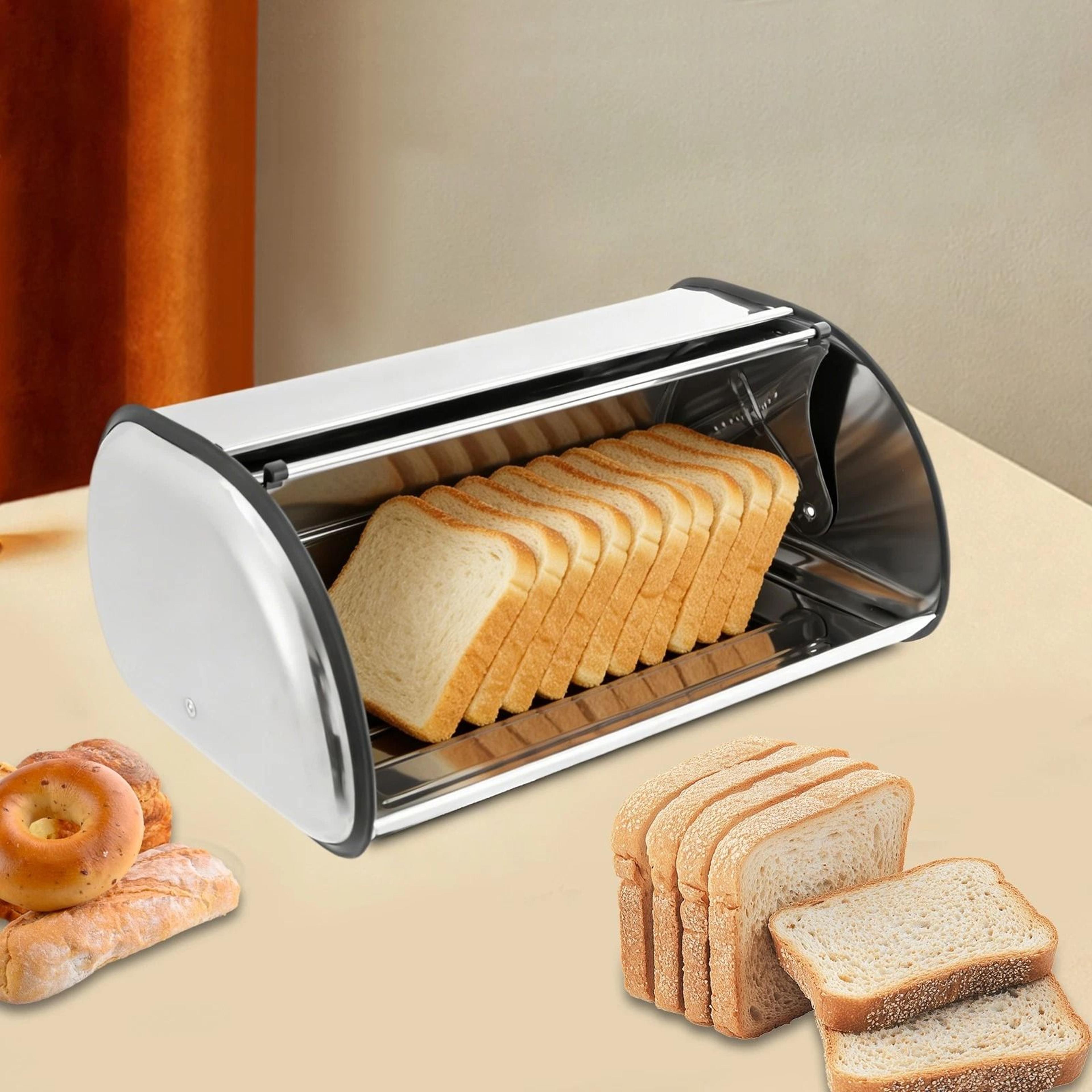 premium stainless steel bread box modern kitchen counter bread bin & bread storage container