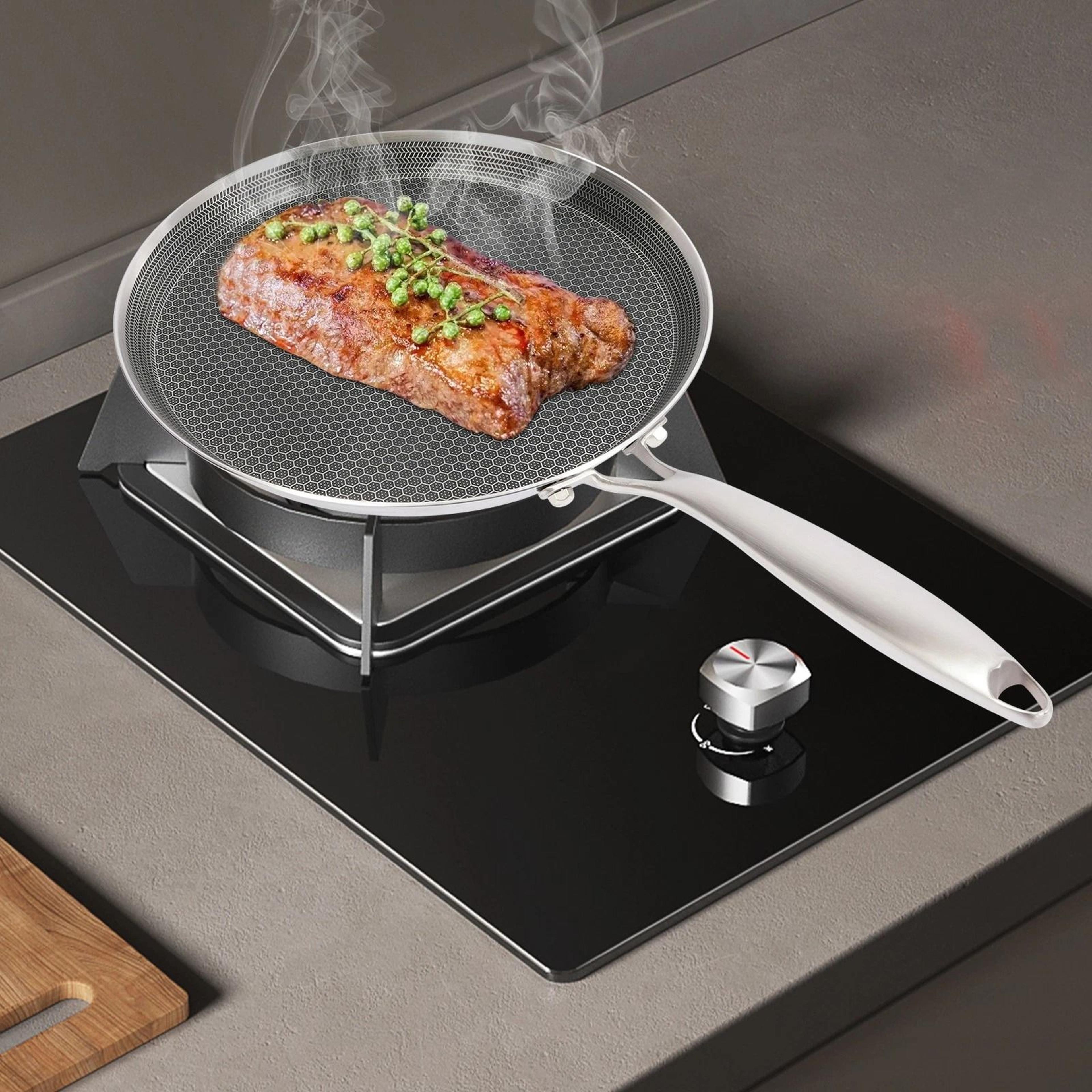 premium stainless steel crepe & pancake pan durable non stick cooking pan for even heat