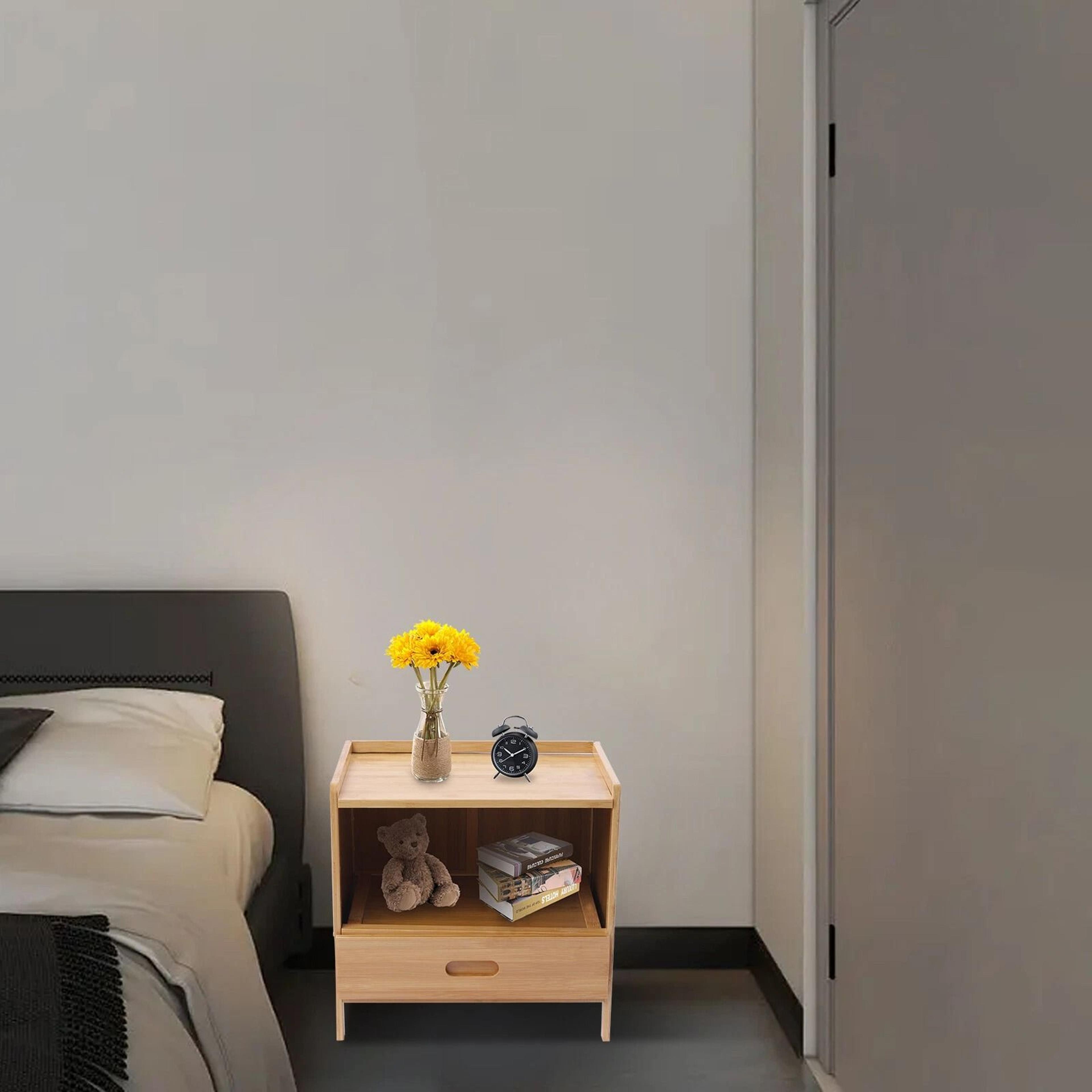 modern nightstand with drawer and storage bedroom end table