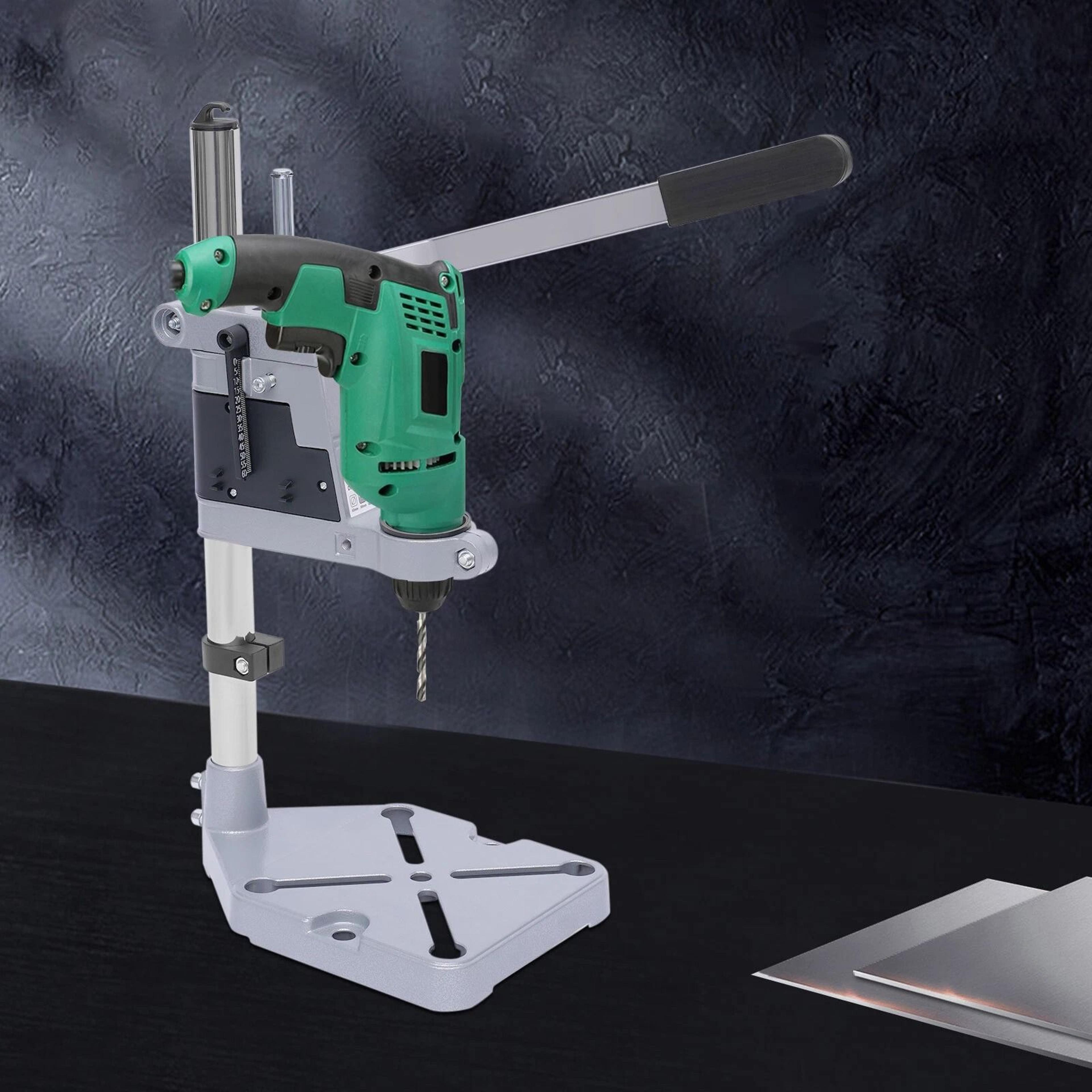 heavy duty portable drill press stand with adjustable floor mount table for hand drill