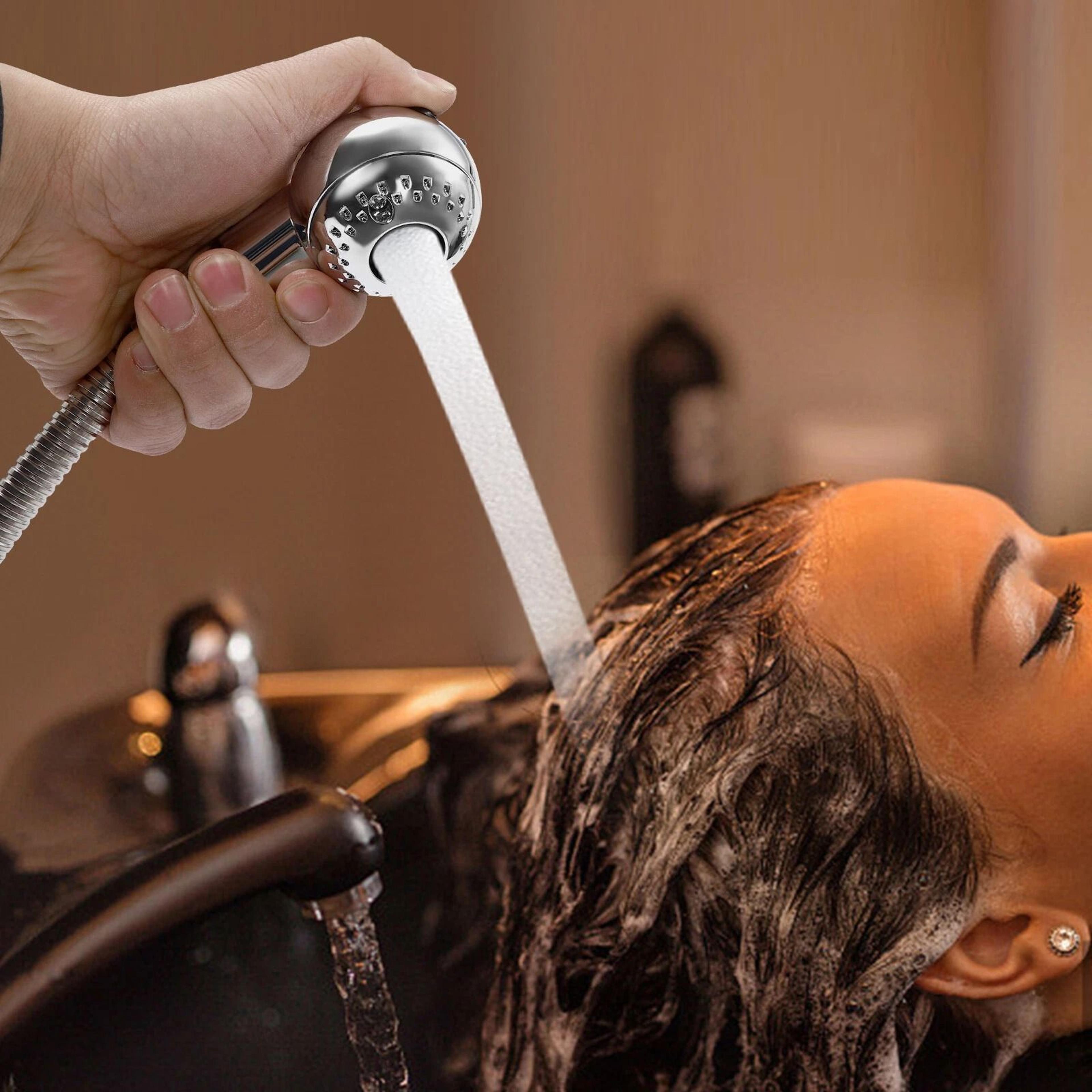 premium salon style portable shower head & handheld sprayer with tub faucet hose