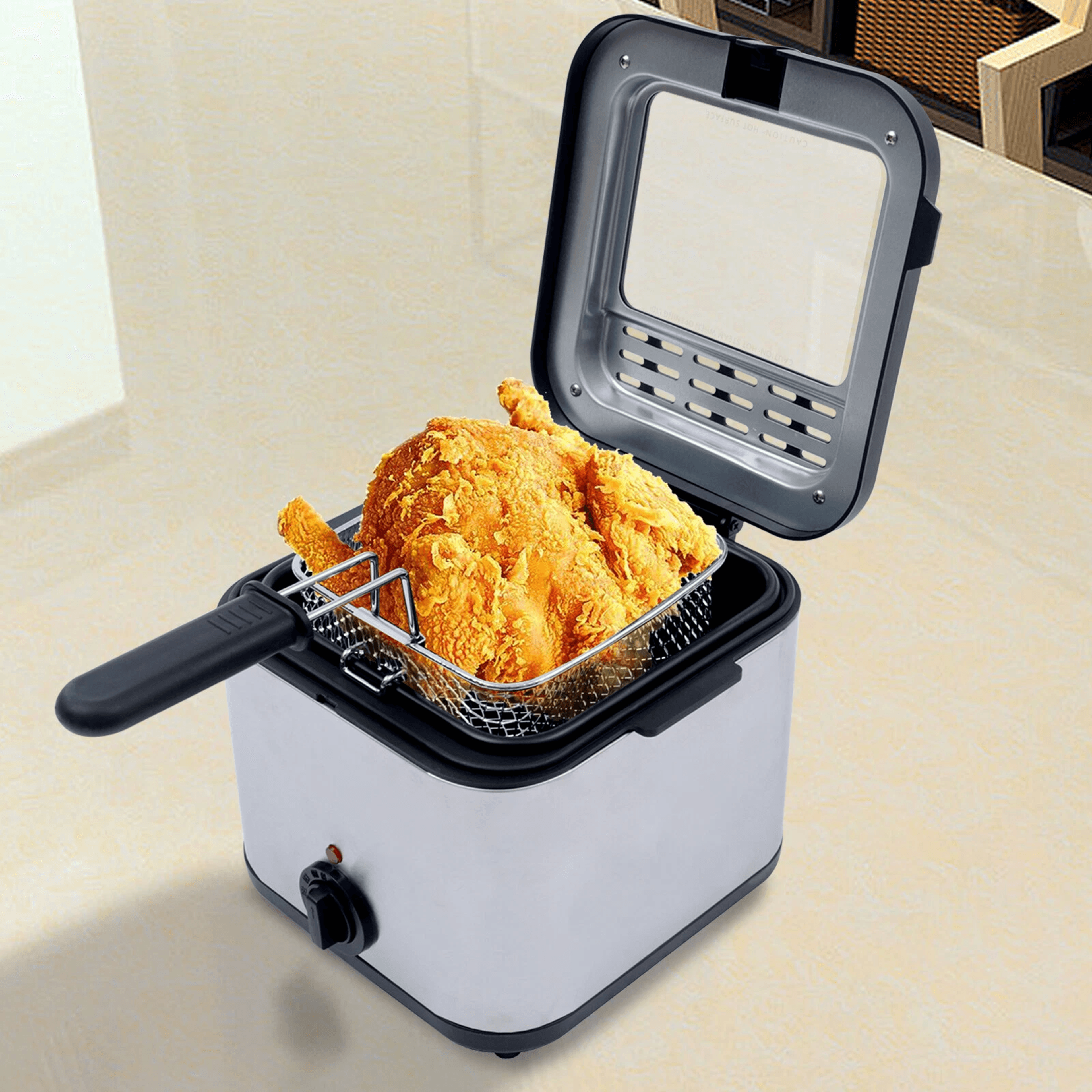 compact electric fryer stainless steel home fryer deep fryer