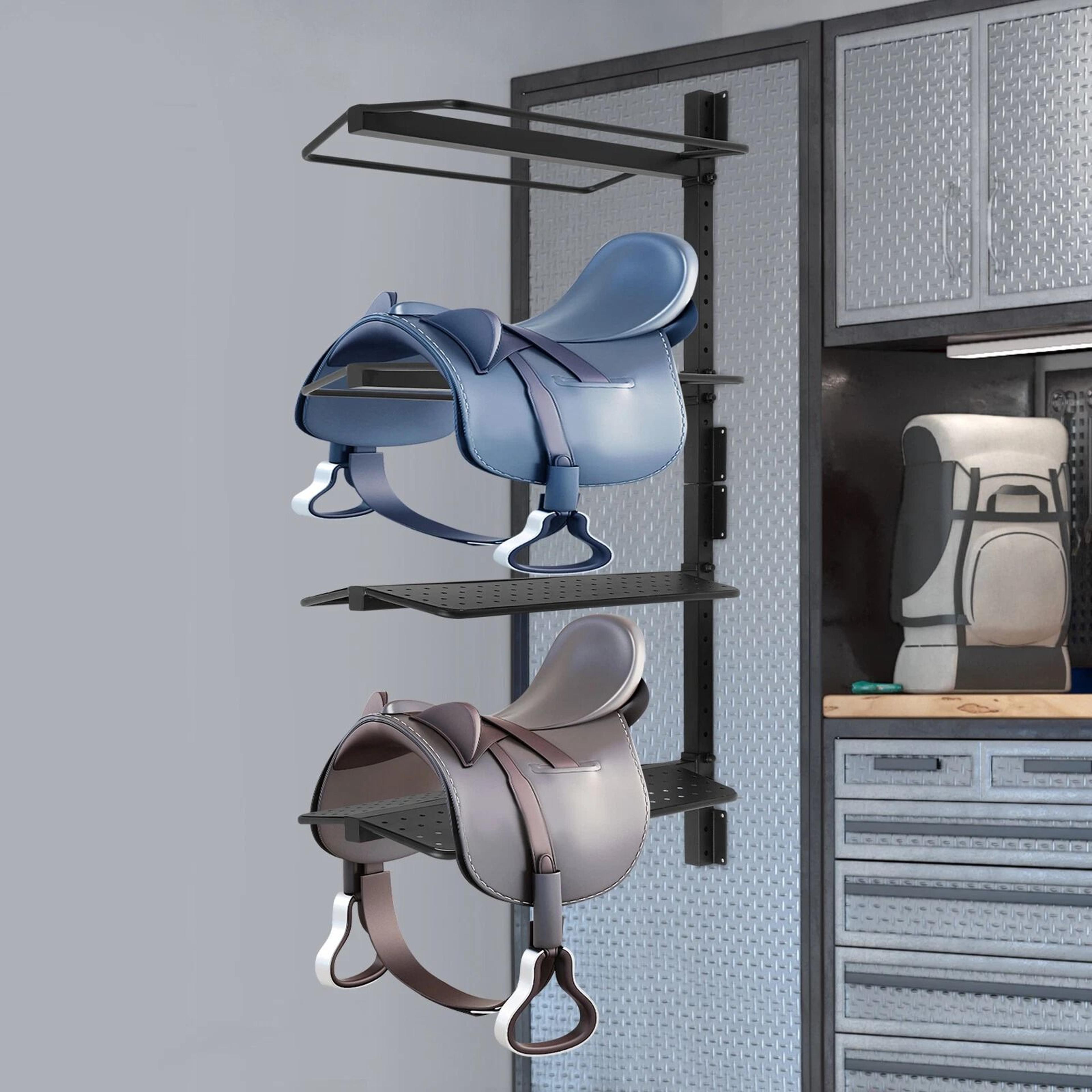 4 tier wall mounted saddle rack for horse tack storage