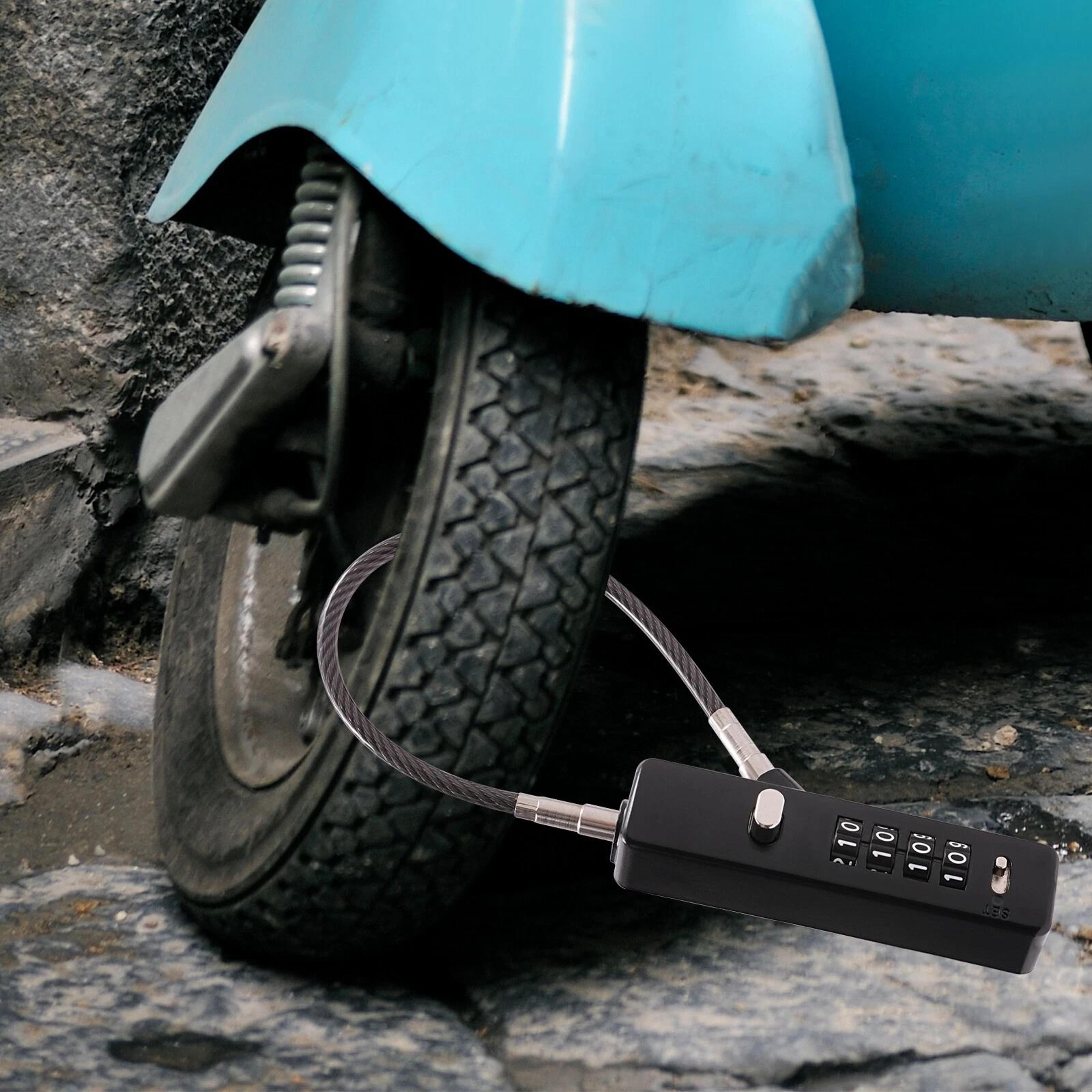 4 digit combination bike cable lock for luggage gates fences and garages