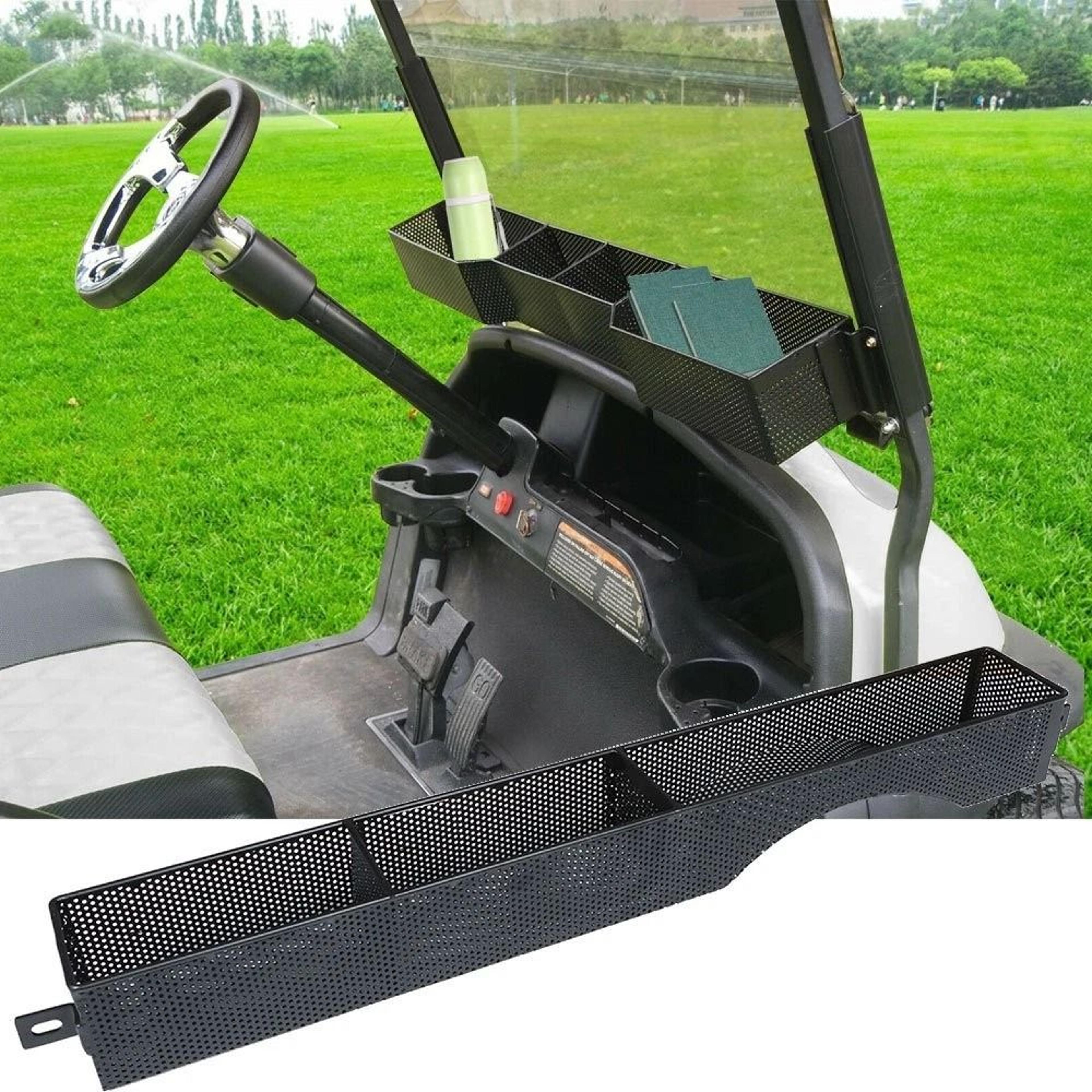 premium front inner storage basket for ezgo rxv golf cart dash organizer & utility tray