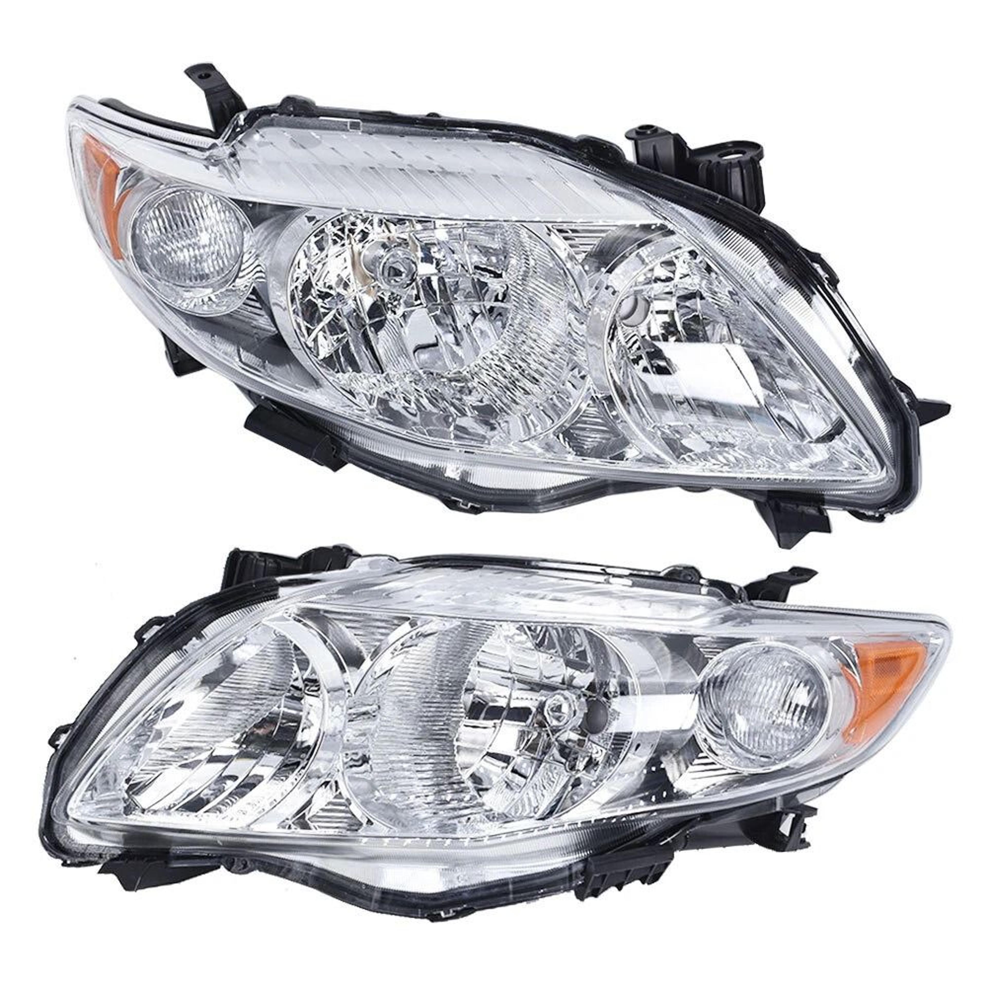 premium toyota corolla headlights clear halogen l+r replacement set