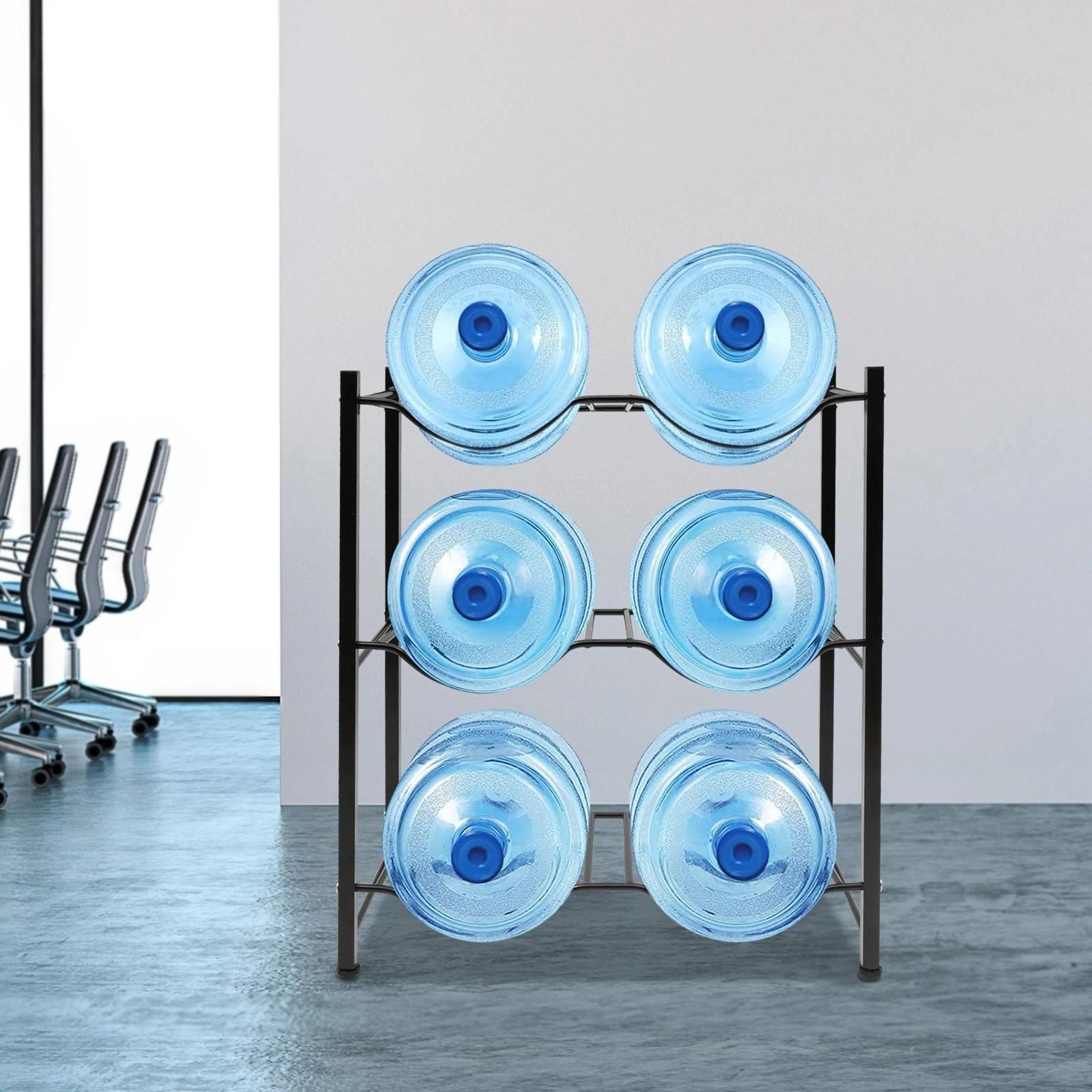 3 tier heavy duty water bottle rack for gallon water jugs space saving storage