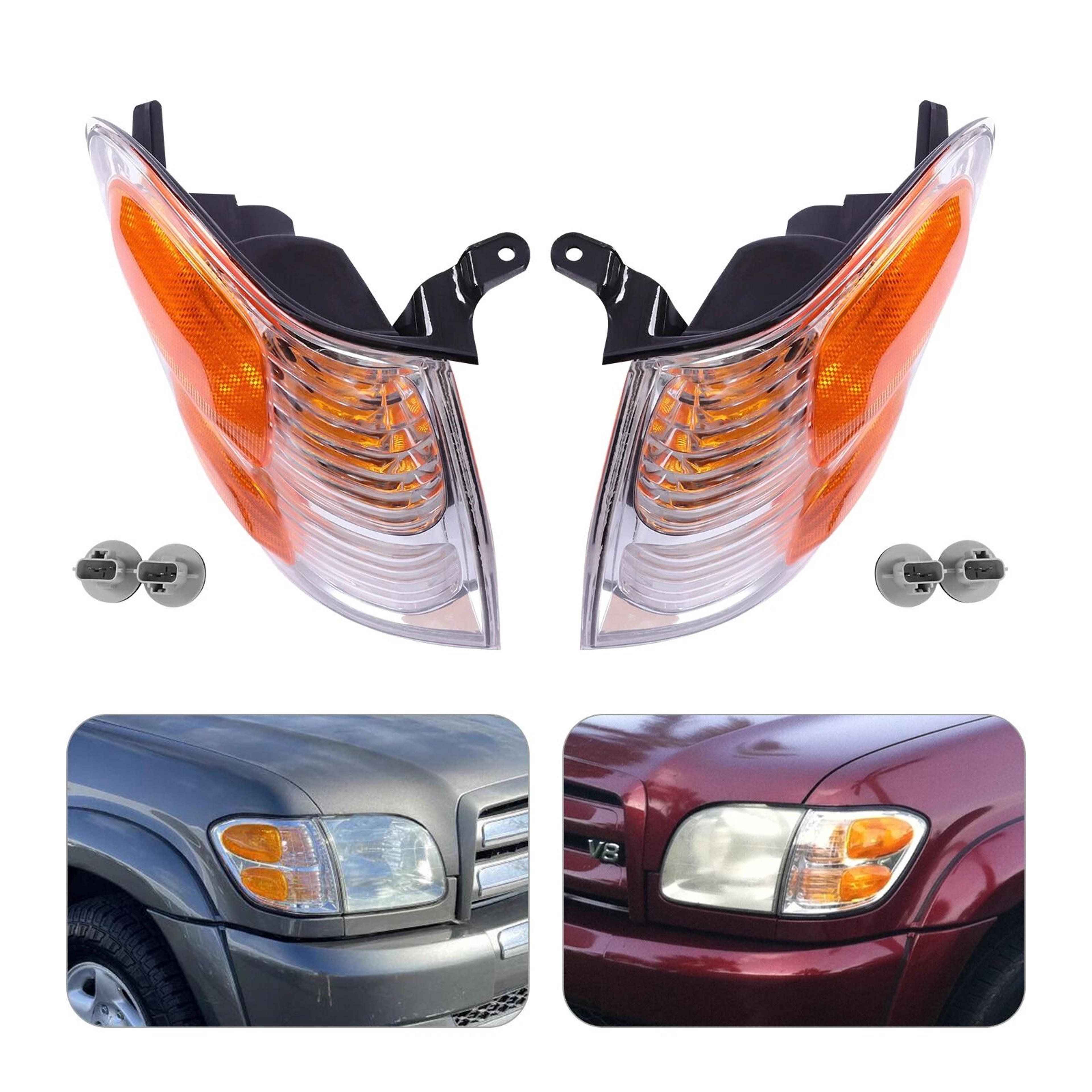 premium headlight assembly for toyota sequoia left & right halogen lamps