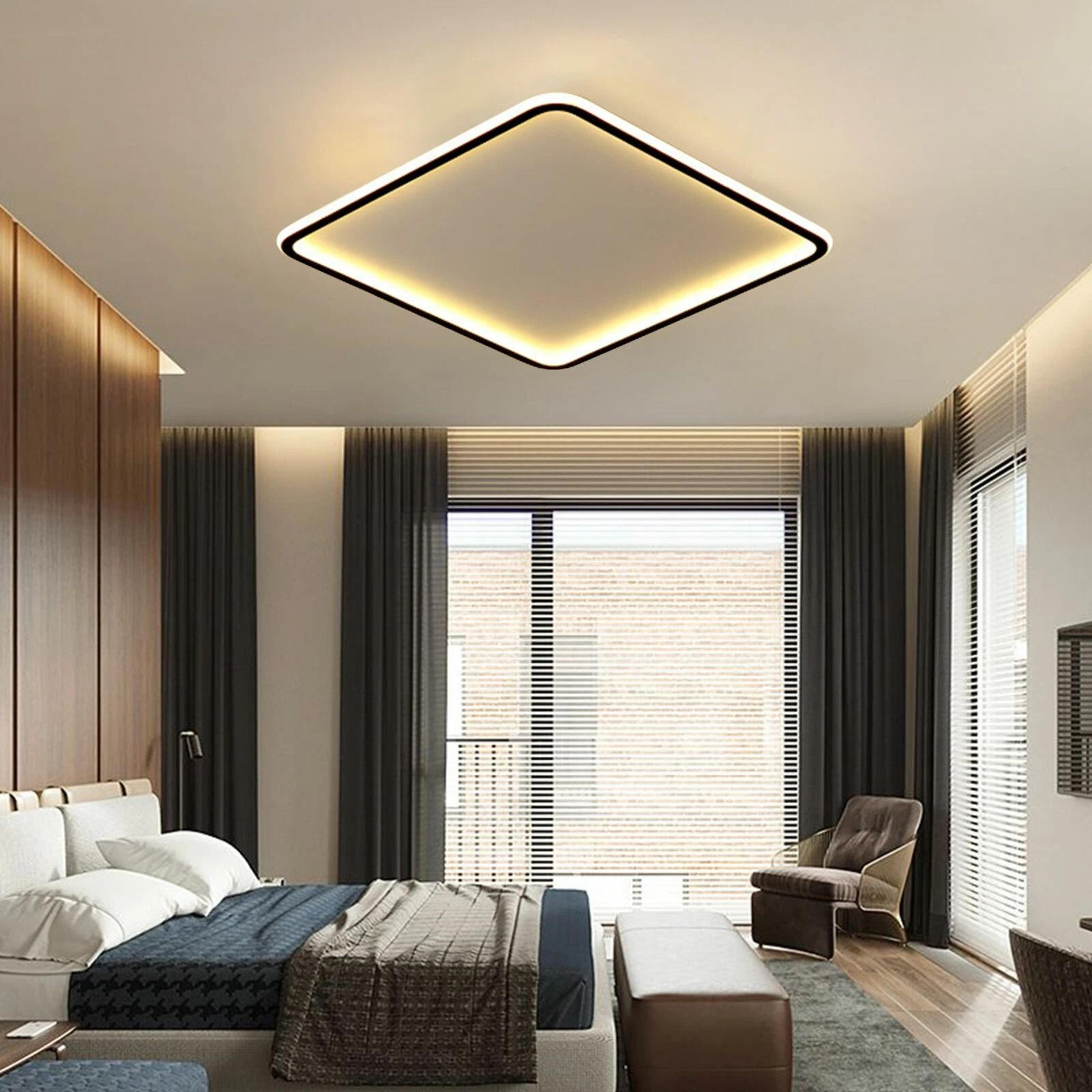 led ceiling light fixture flush mount chandelier with remote modern interior lighting