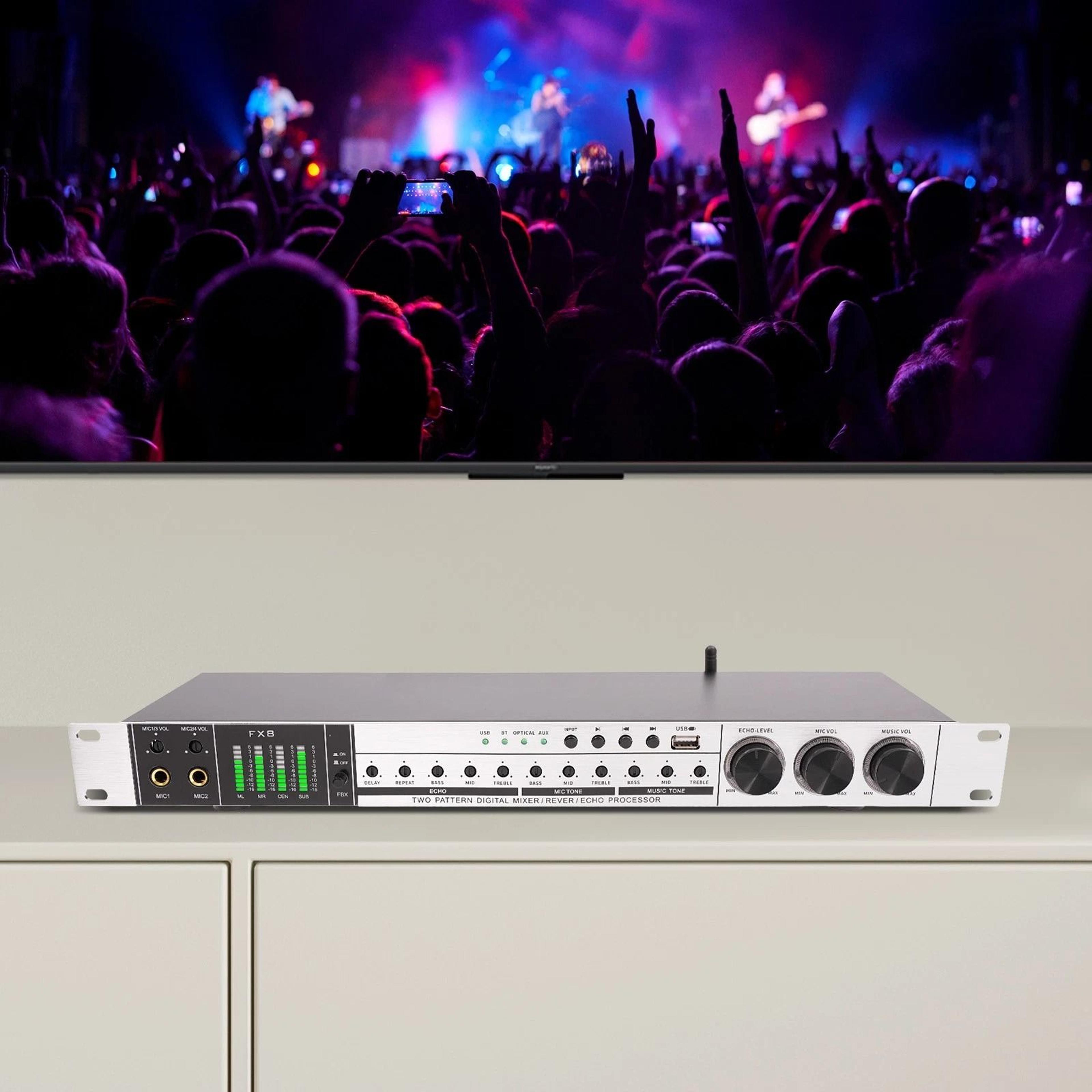 professional bluetooth audio processor mixer anti howling sound control