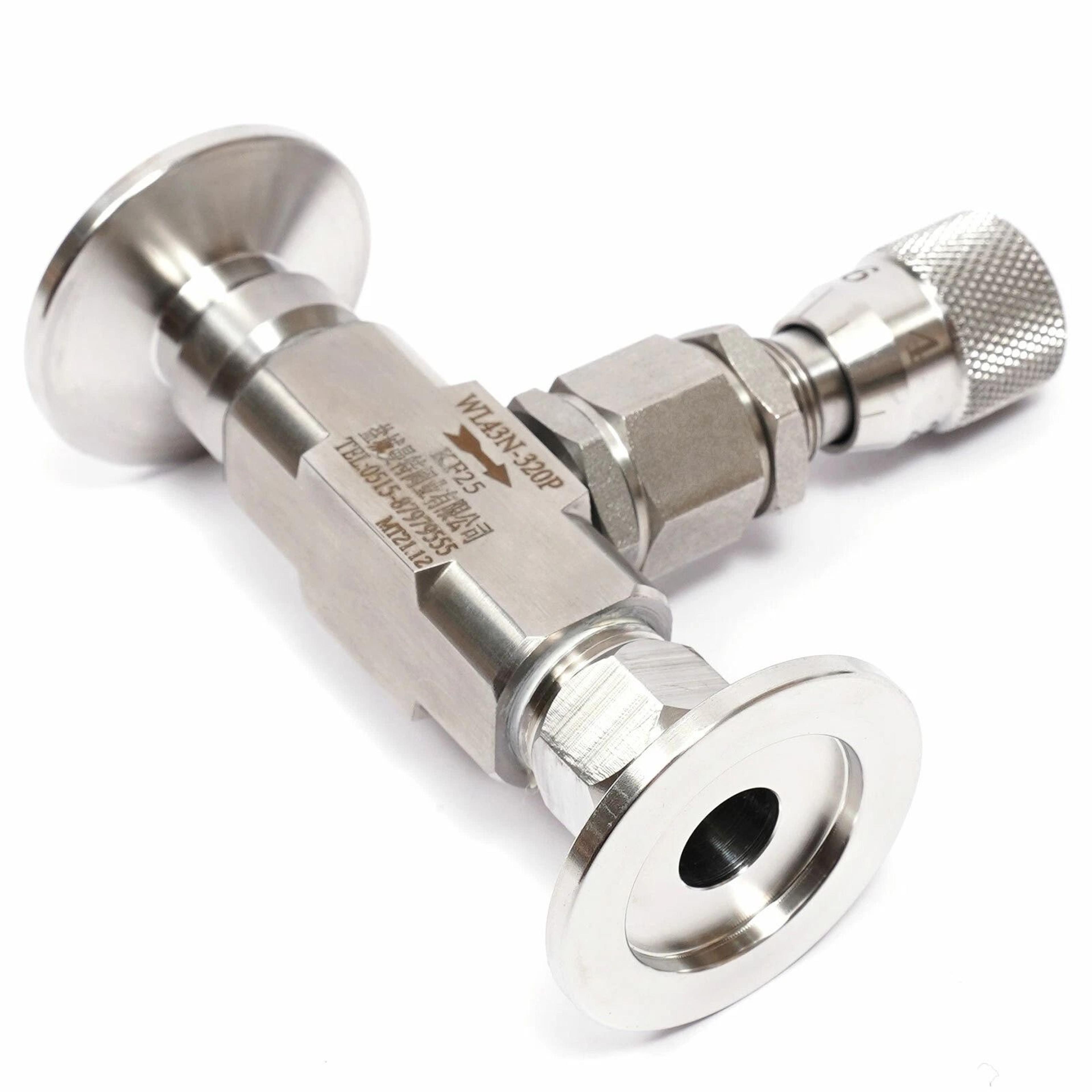 precision 304 stainless steel kf25 vacuum metering valve bellows sealed high vacuum control