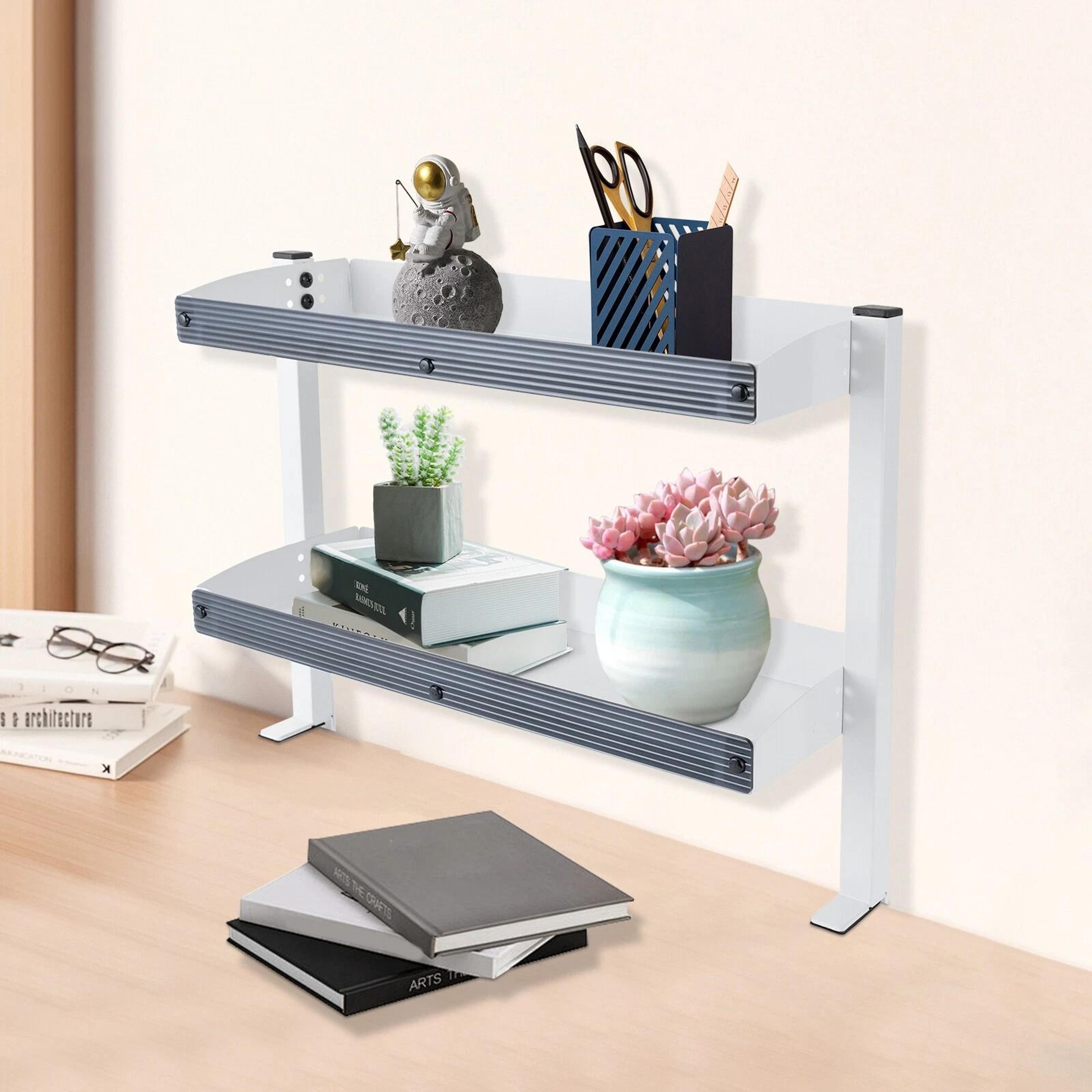 space saver clamp on desk shelf organizer adjustable clamp on desk shelf & under desk organizer