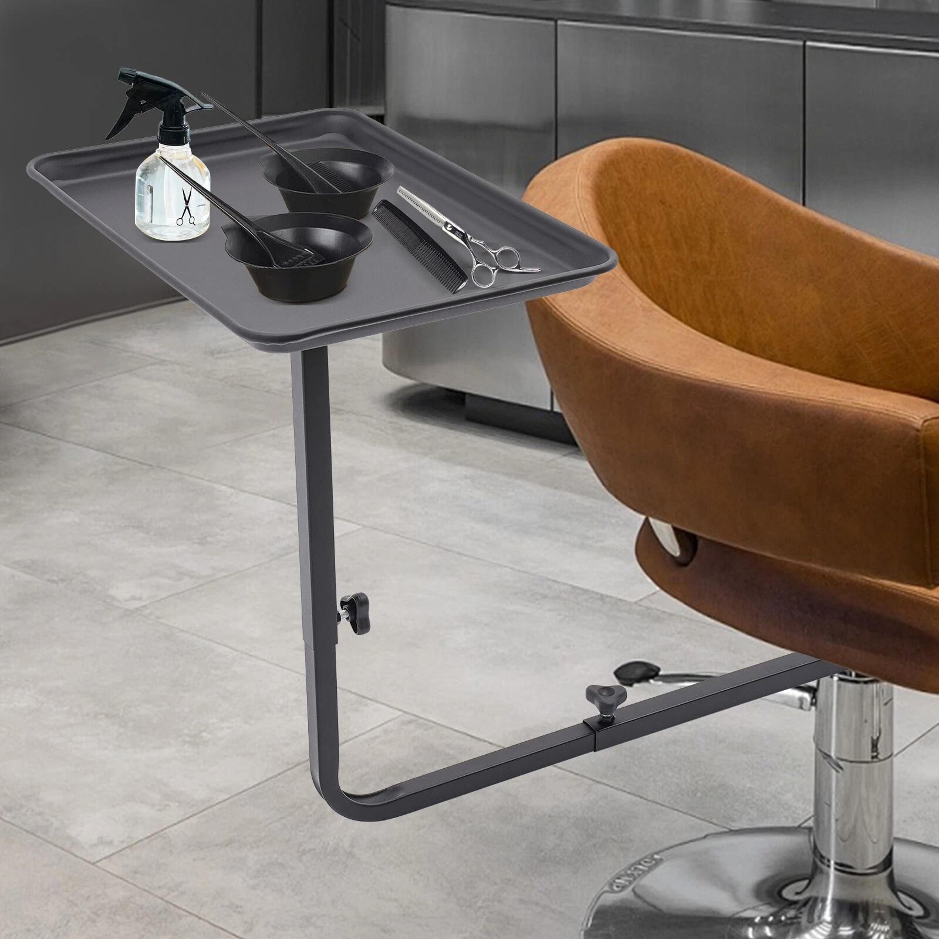 premium adjustable chair mounted salon tray with 360° rotation barber chair tray organizer for professional stylists