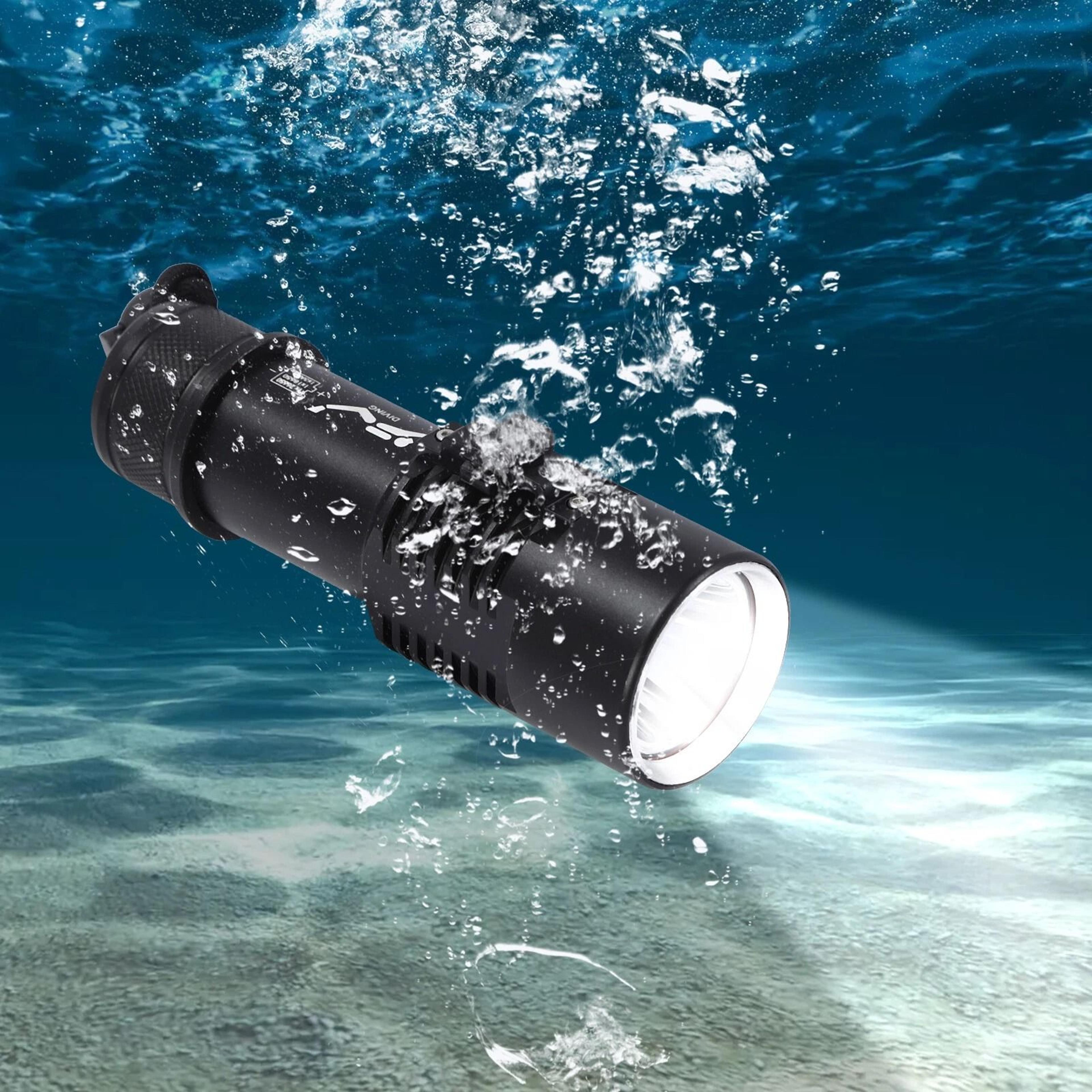 rechargeable led scuba diving flashlight 100m waterproof underwater torch