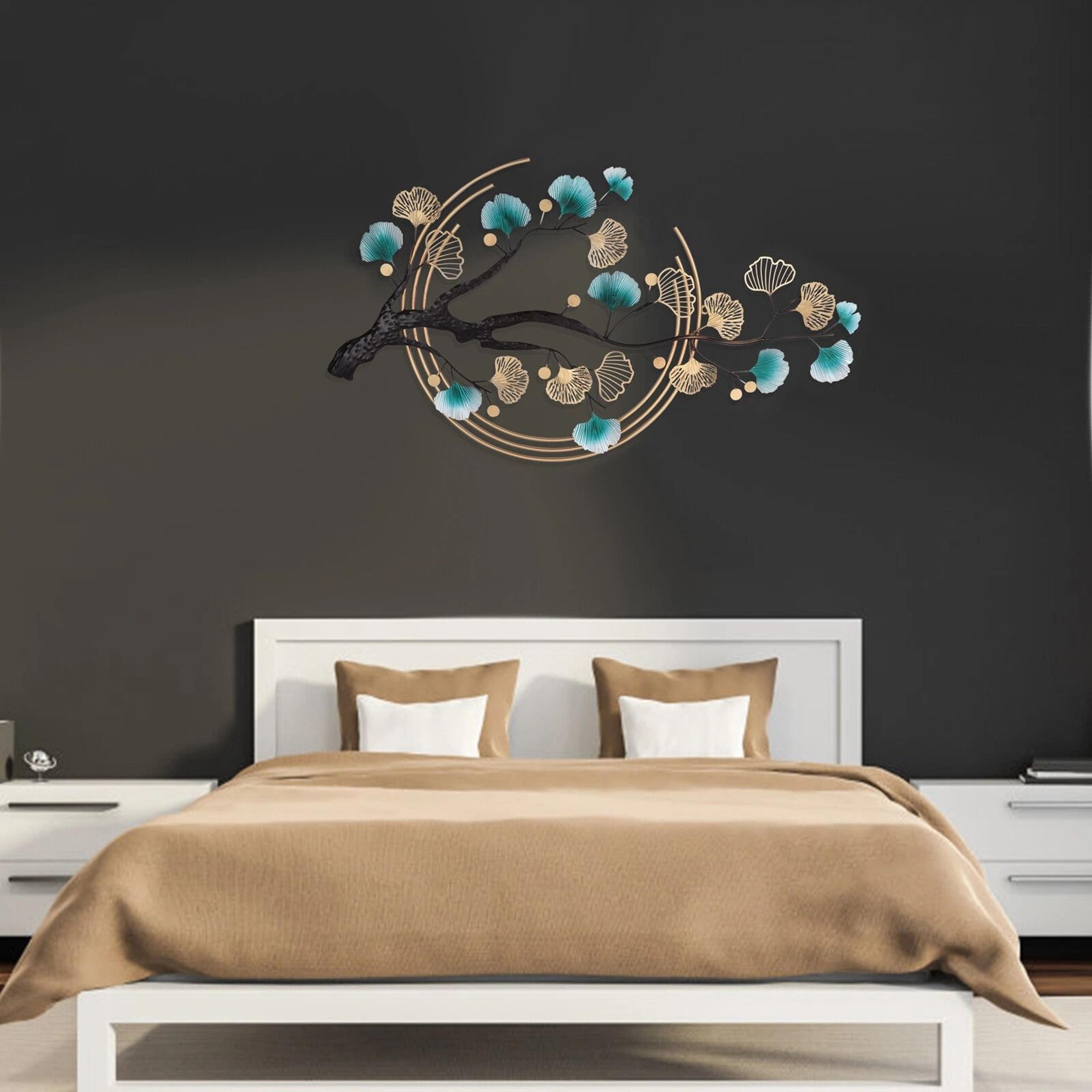 ginkgo leaf wall art metal 3d wall sculpture for luxury home decors