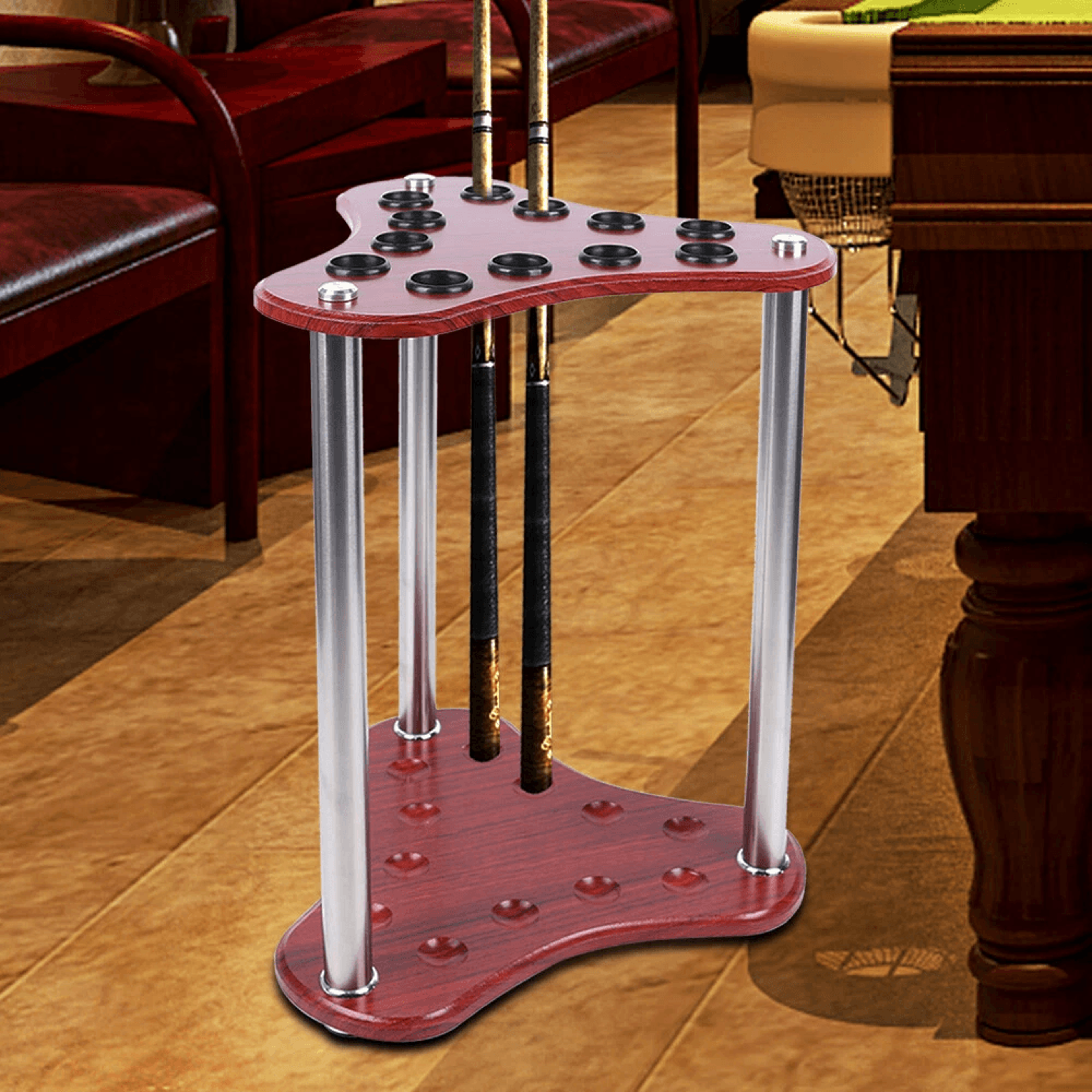 12 cue pool cue rack floor stand billiard cue holder