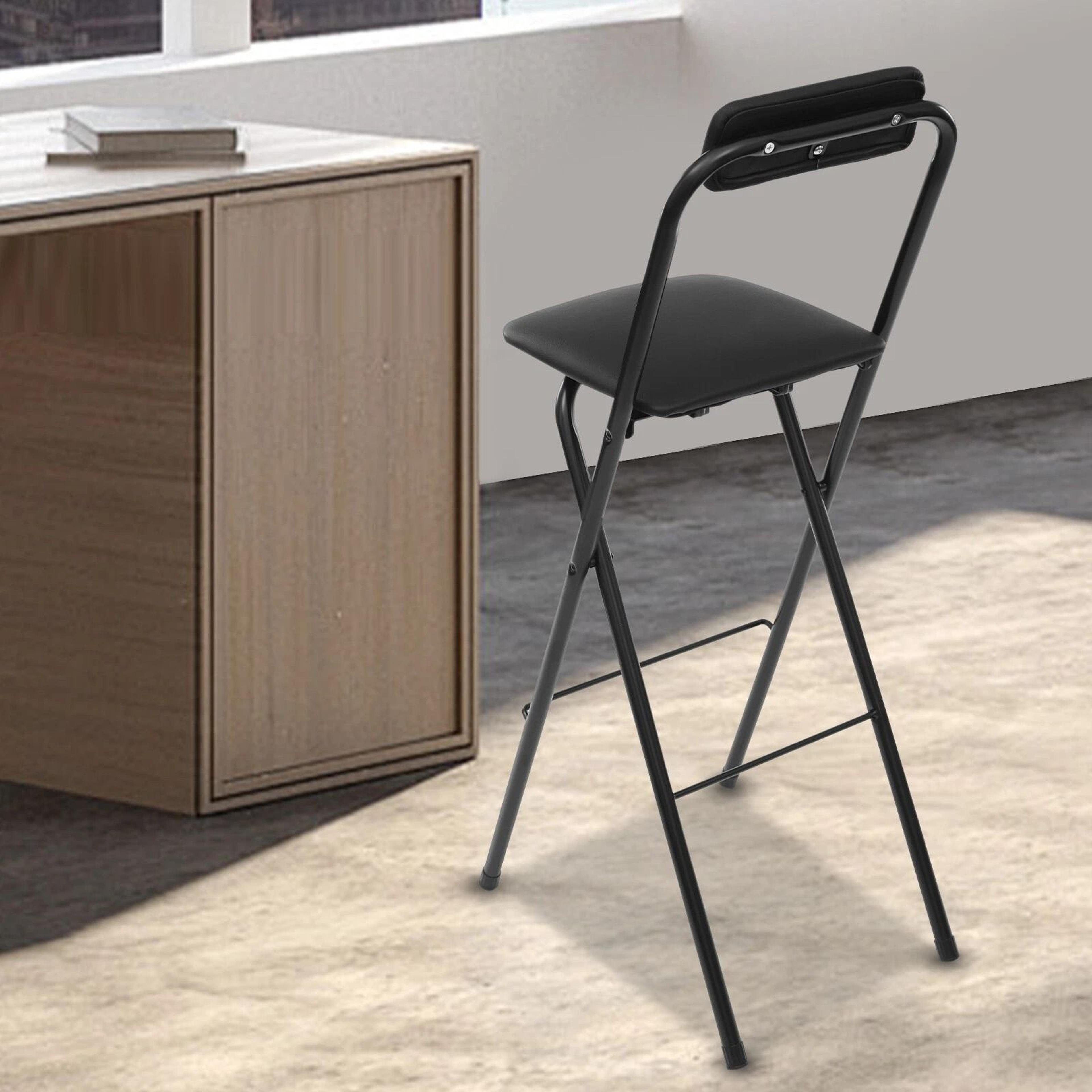 foldable bar chair portable tall folding chair for kitchen patio and events