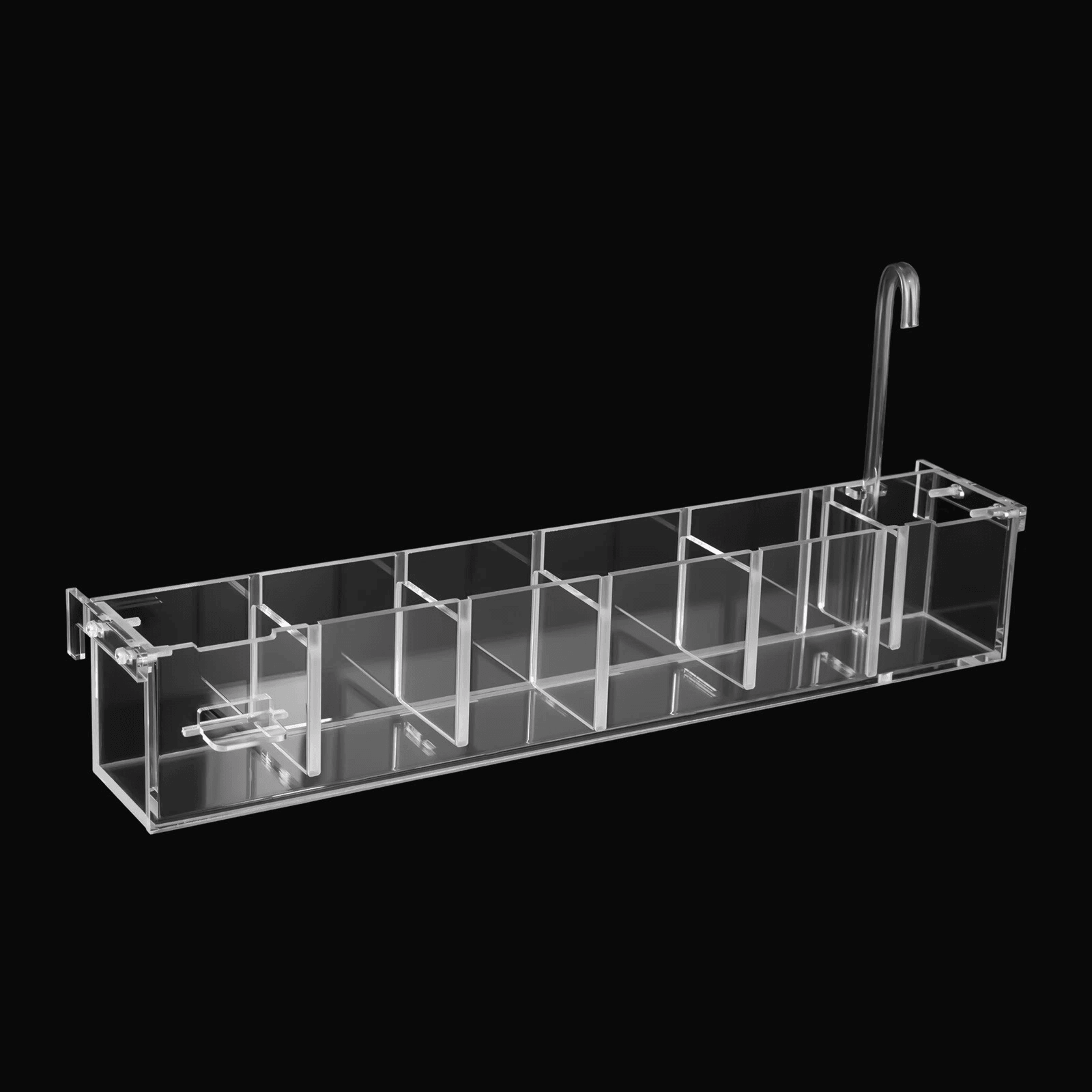 6 grid transparent acrylic aquarium filter box for fish tank