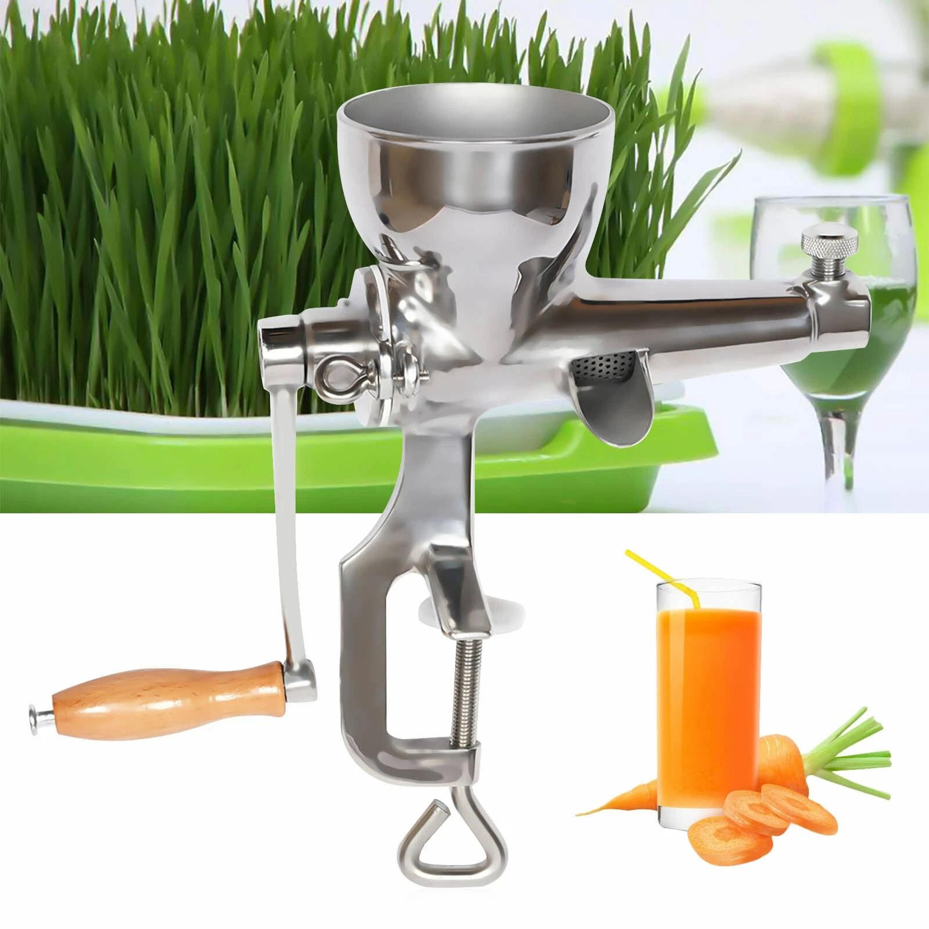 stainless steel manual wheatgrass juicer hand crank fruit vegetable extractor