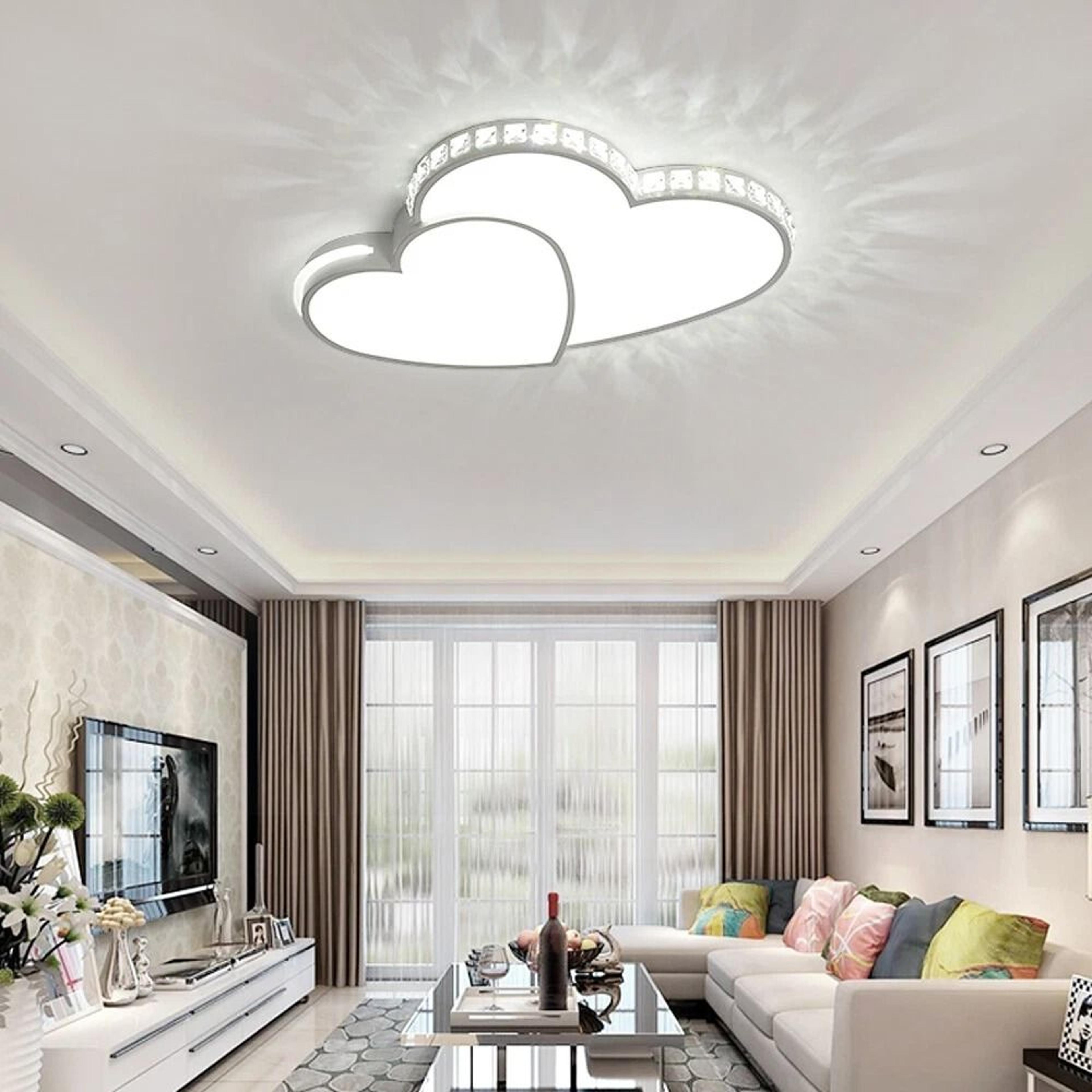 modern heart shaped led ceiling light for kids room bedroom