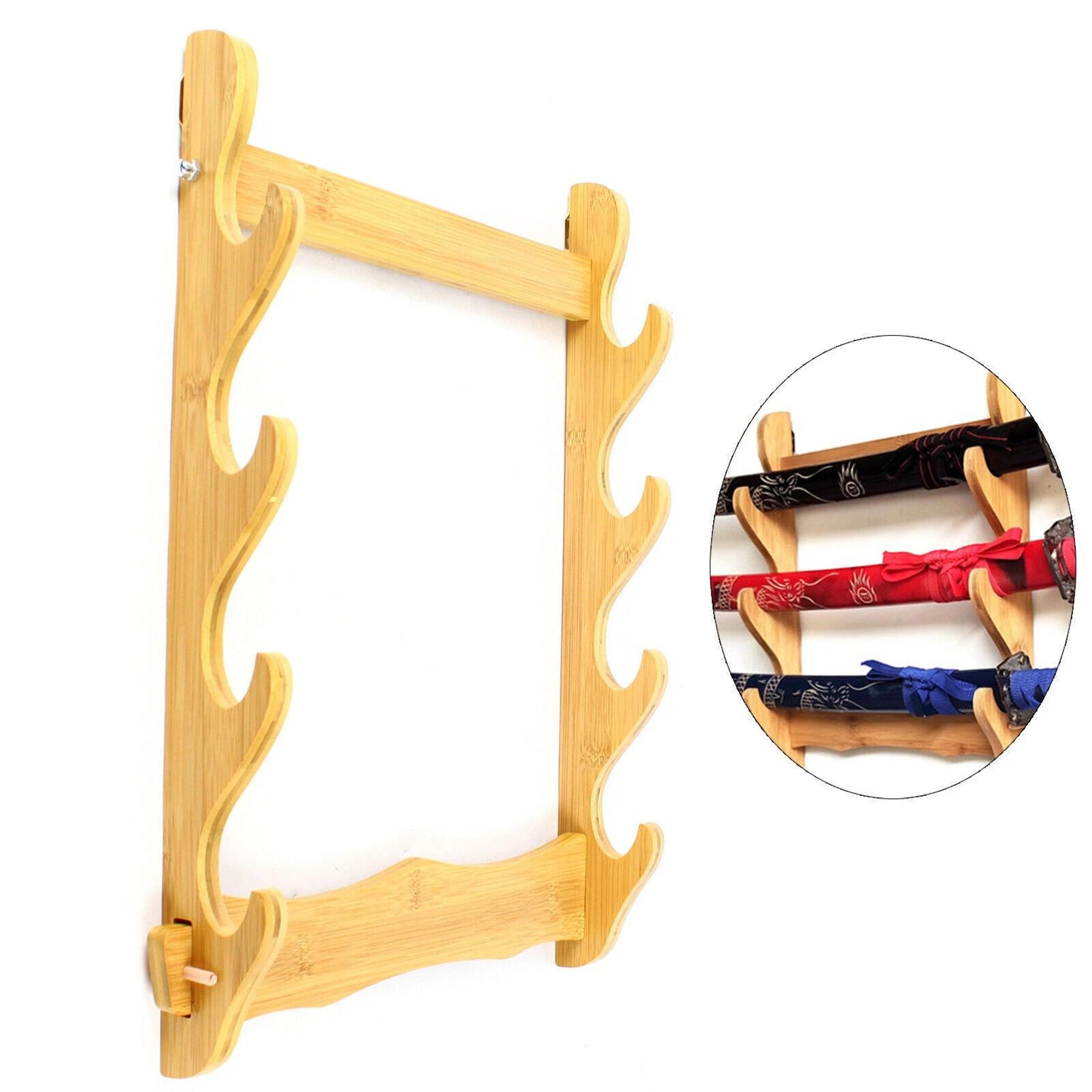 4 tier wall mount wooden gun rack natural finish rifle and shotgun display shelf