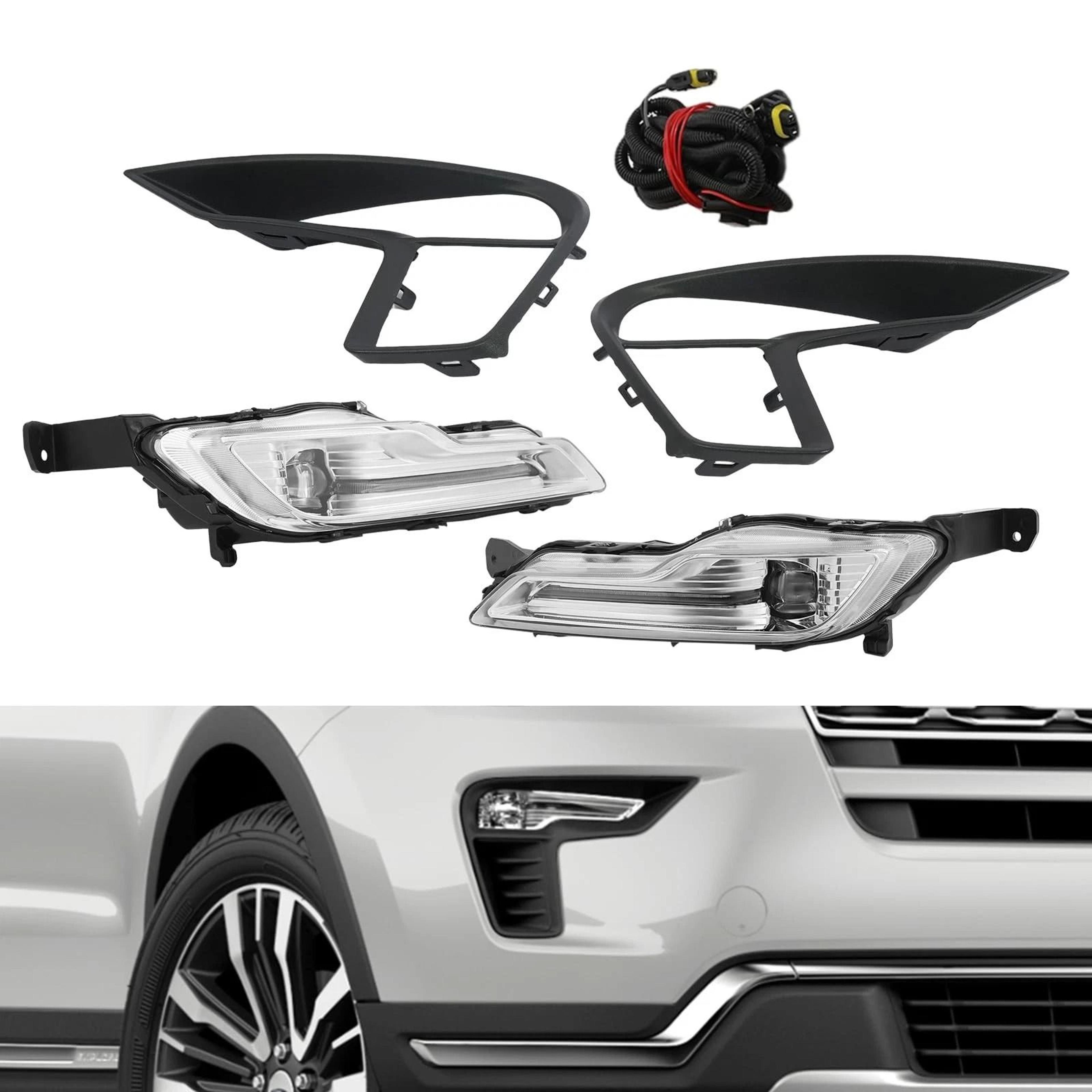 ford explorer led fog light kit with clear lens bezel switch and wiring