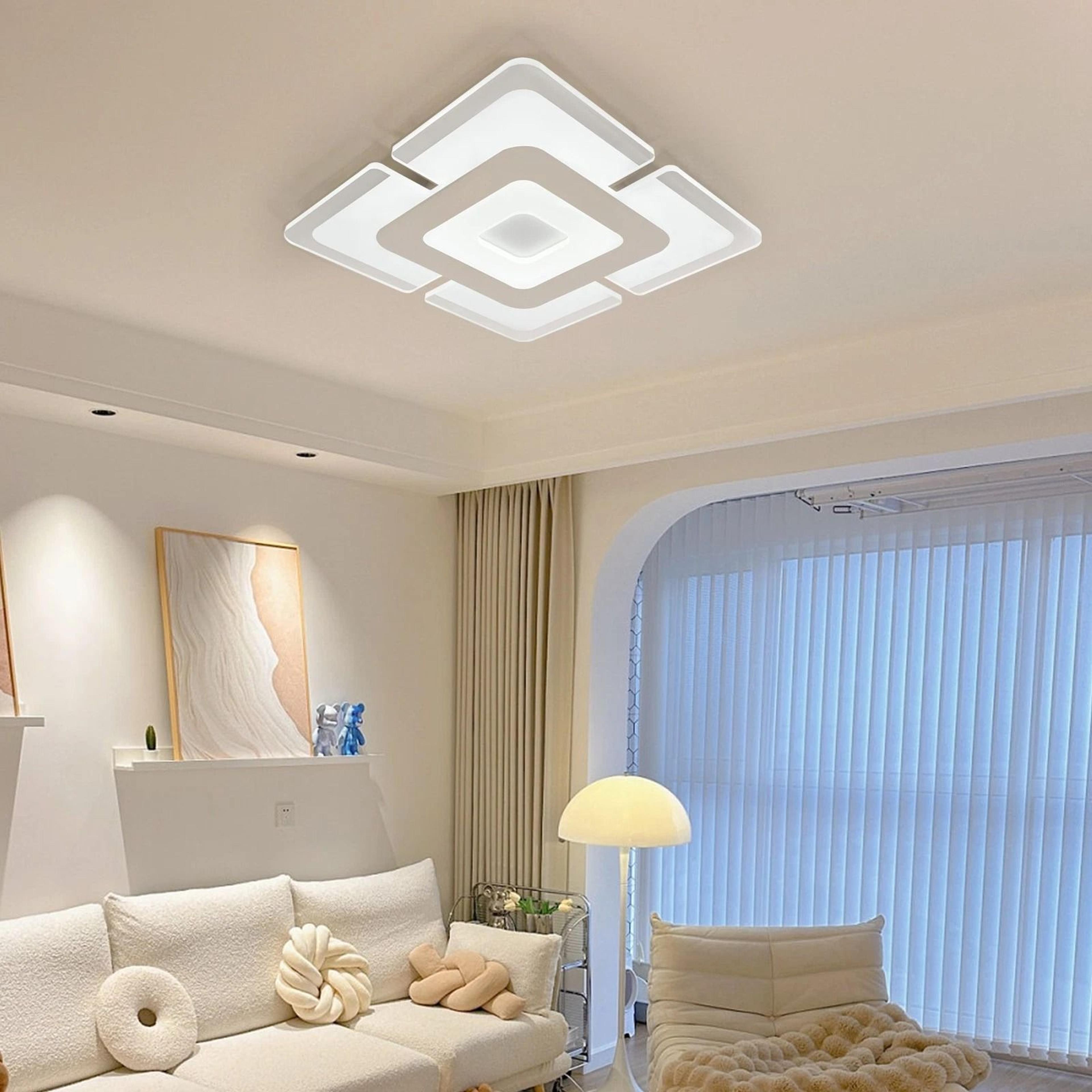 modern square led ceiling light flush mount fixture