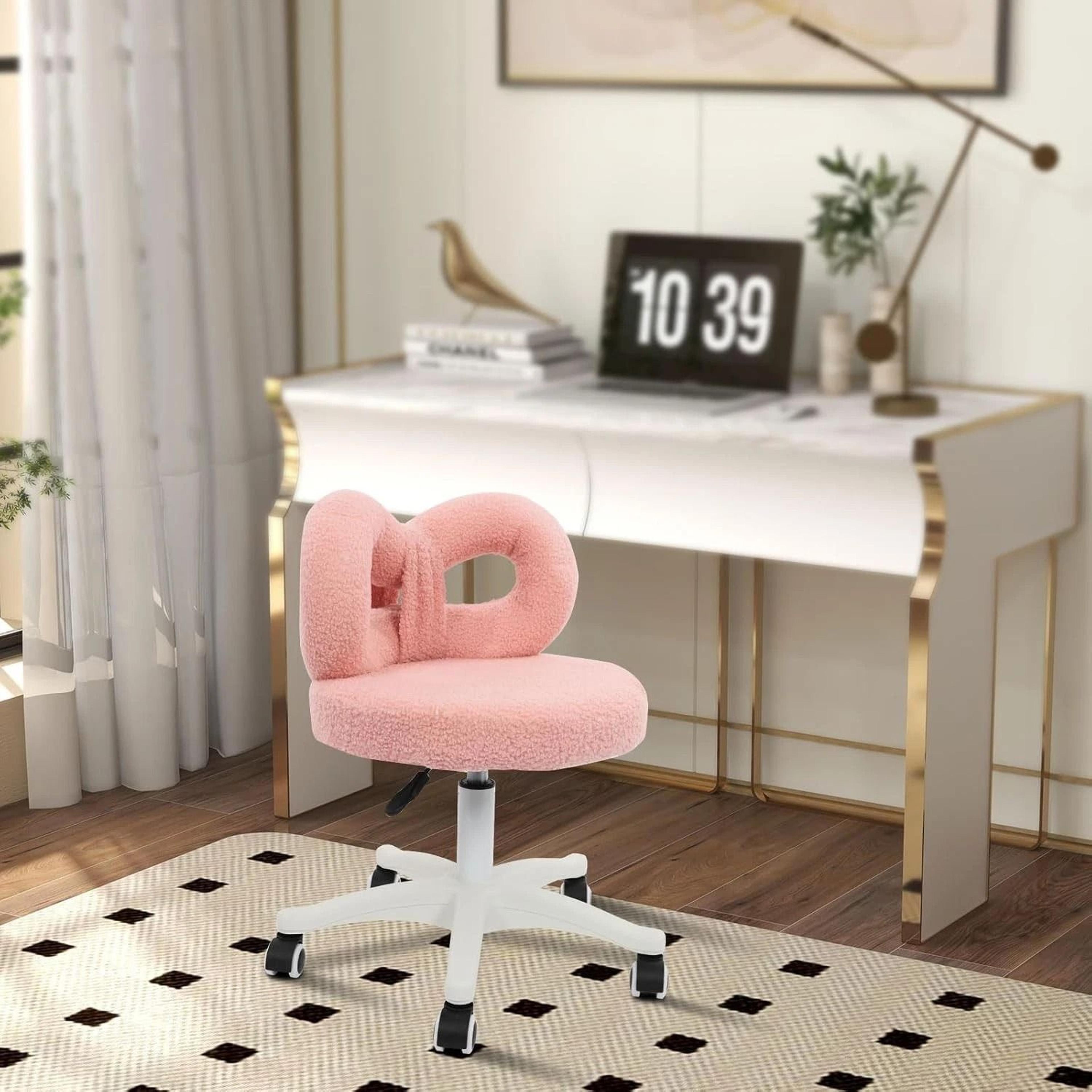 stylish pink swivel desk chair adjustable office & computer desk chair for home and workspaces