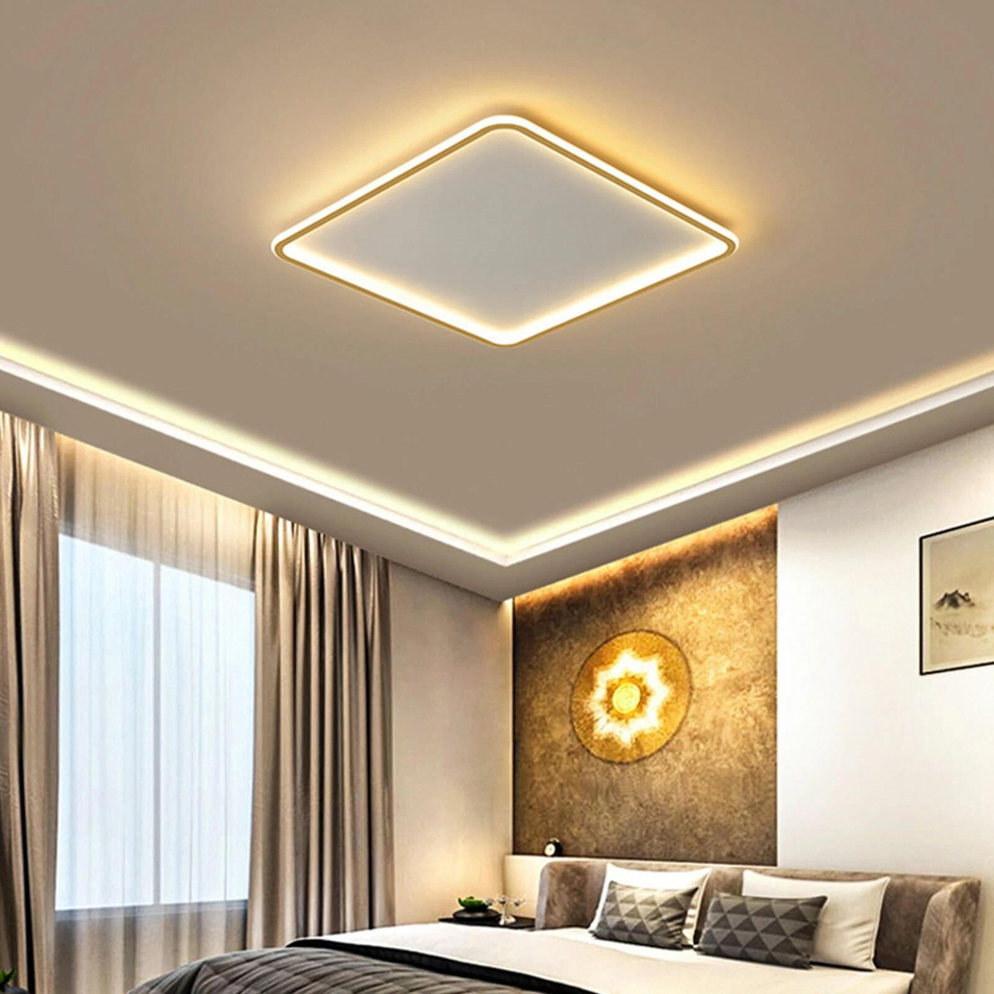 premium modern led ceiling light dimmable flush mount chandelier fixture with remote control
