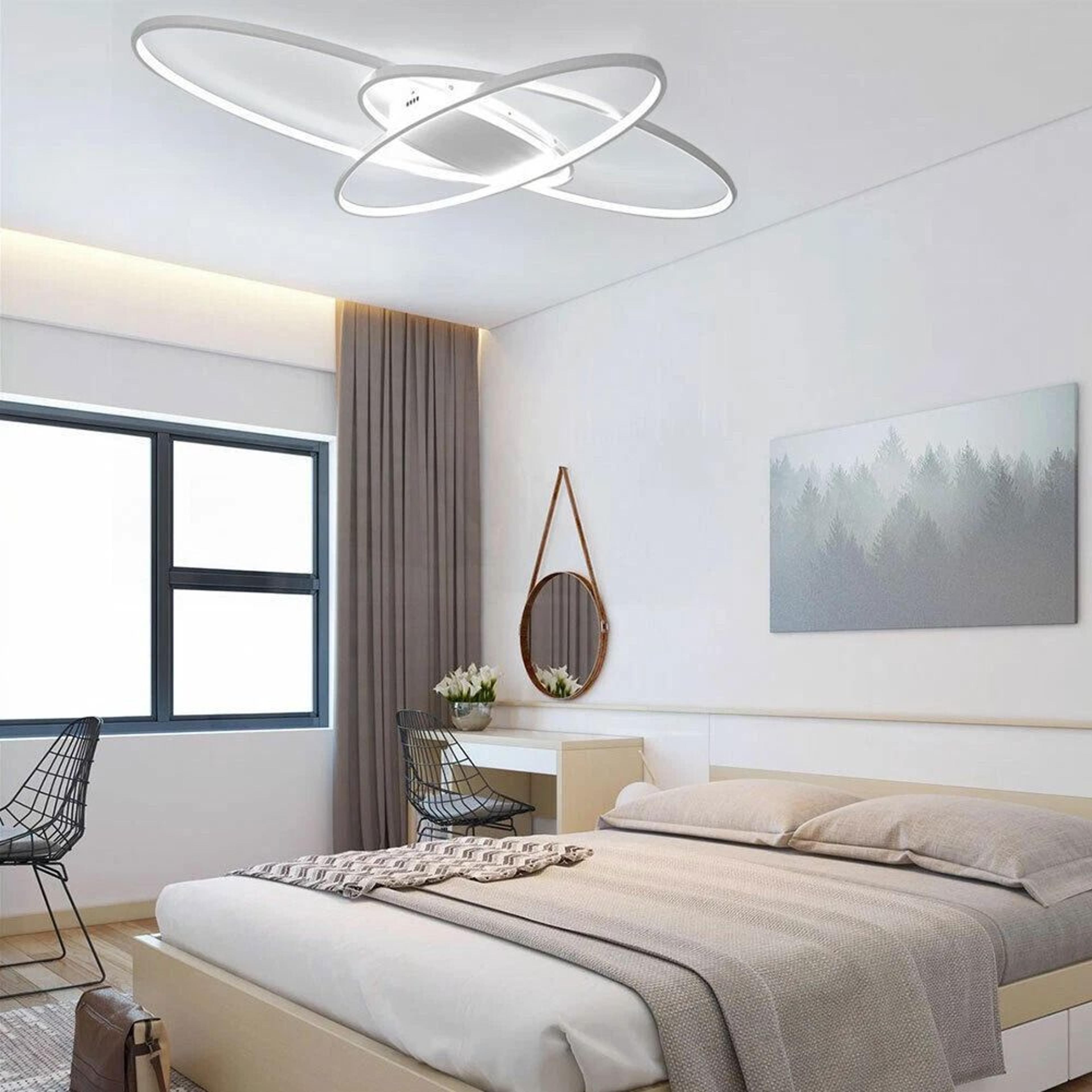 modern geometric led ceiling light dimmable flush mount ceiling light for living room & bedroom